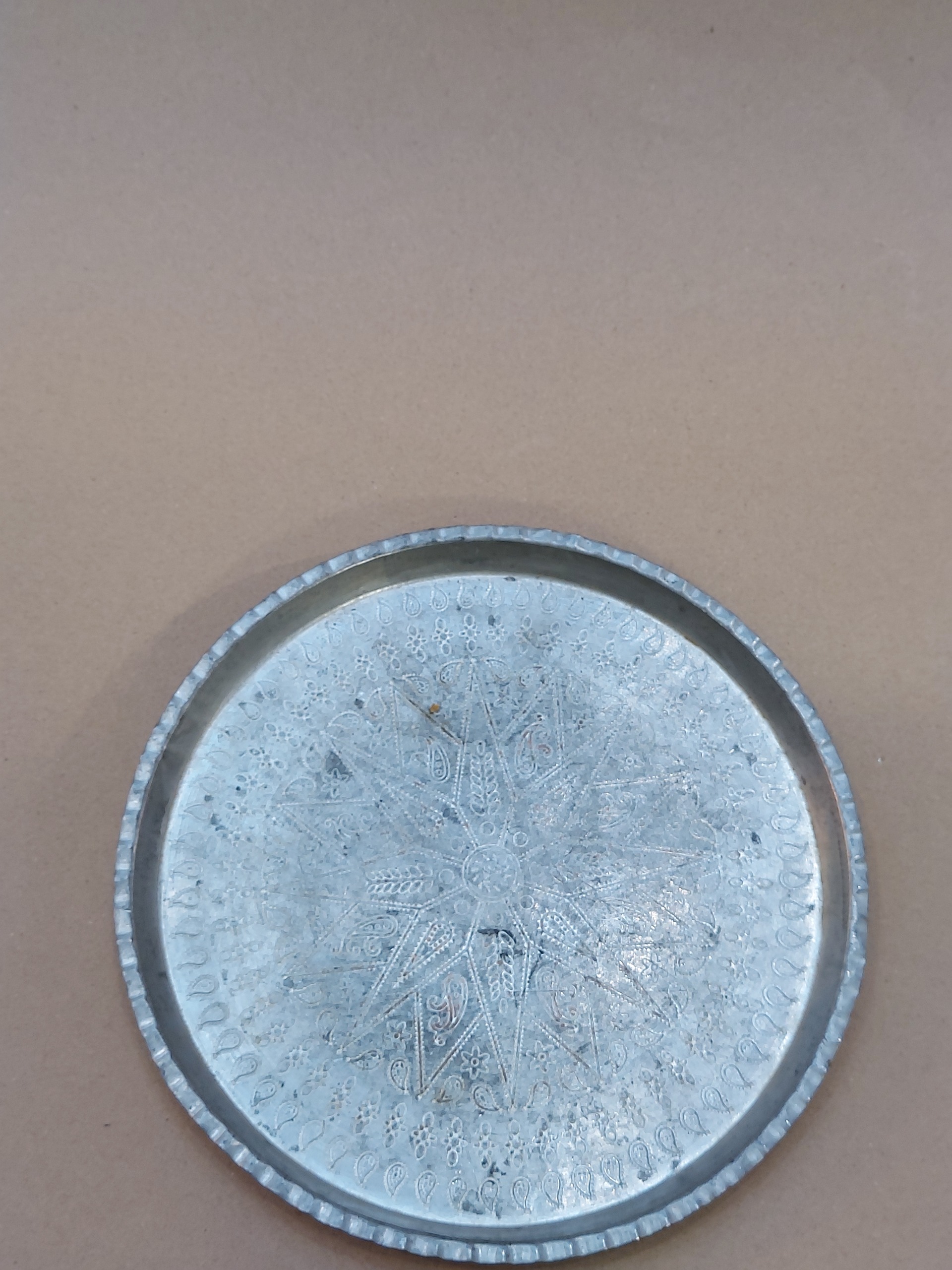 سینی مسی مینیاتوری طرحدار قطر 20 سانت