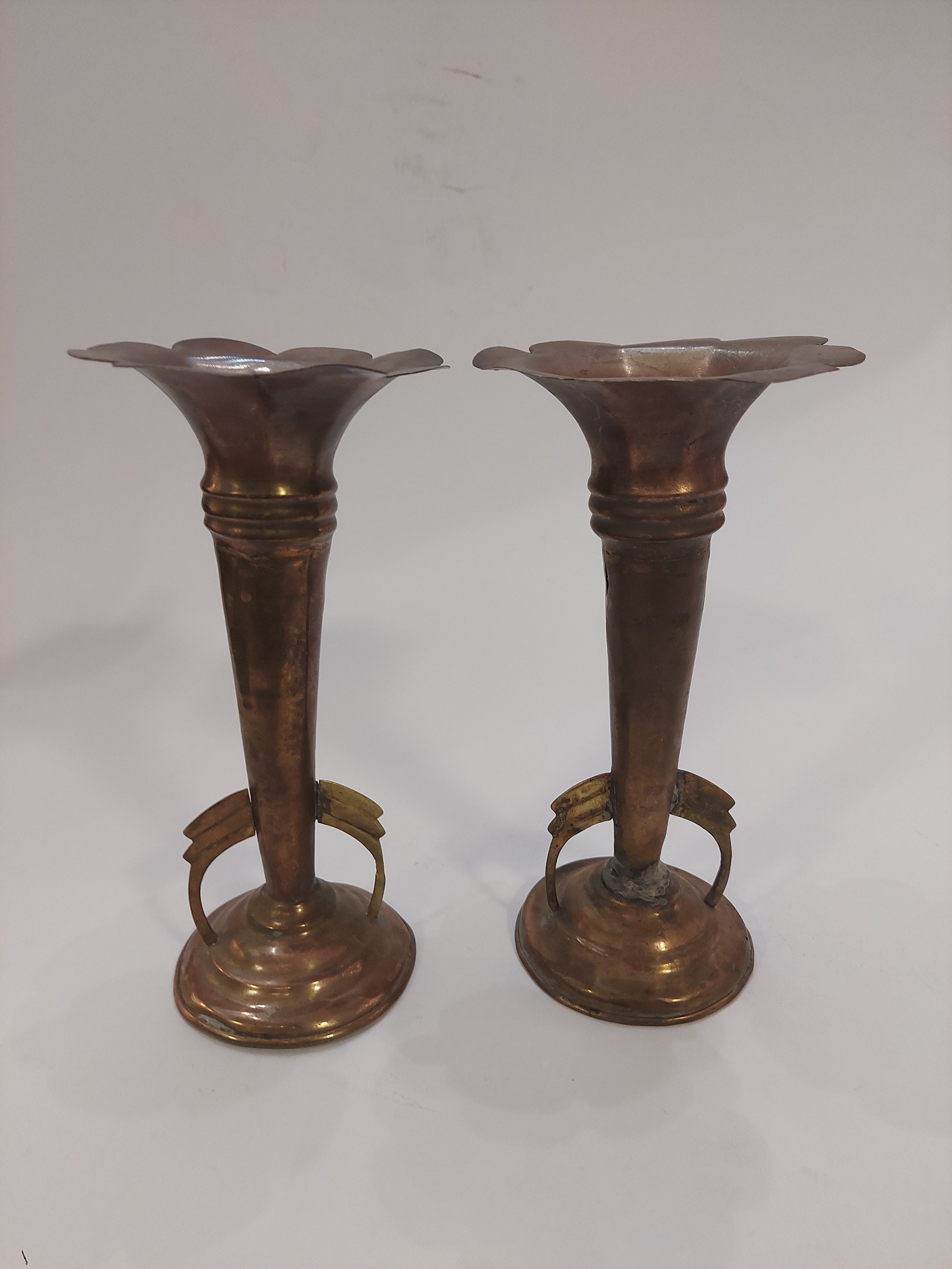 جفت گلدان مس کهنه قاجاری