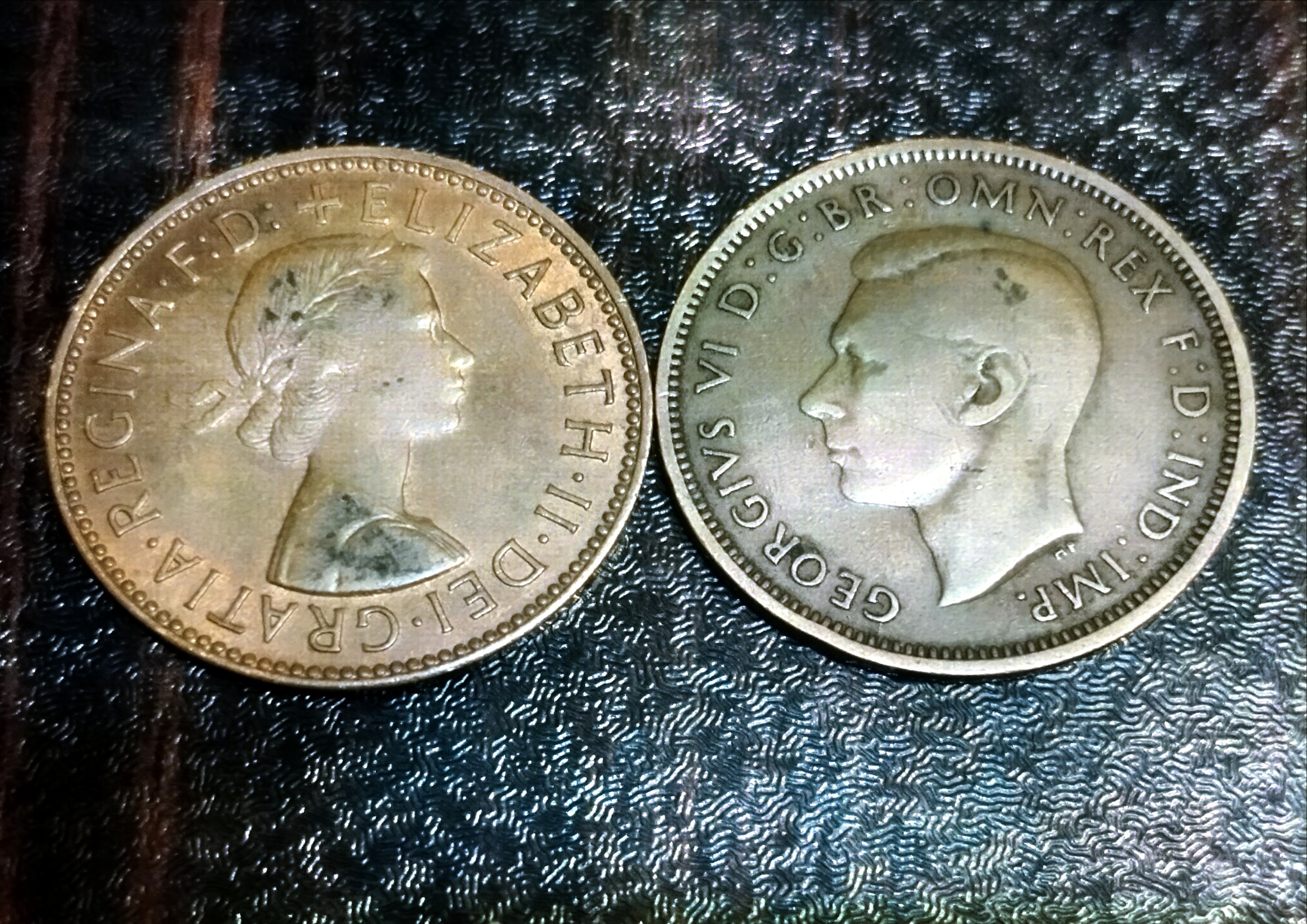جفت نیم پنی نایاب ملکه و جرج ششم 1939و1967