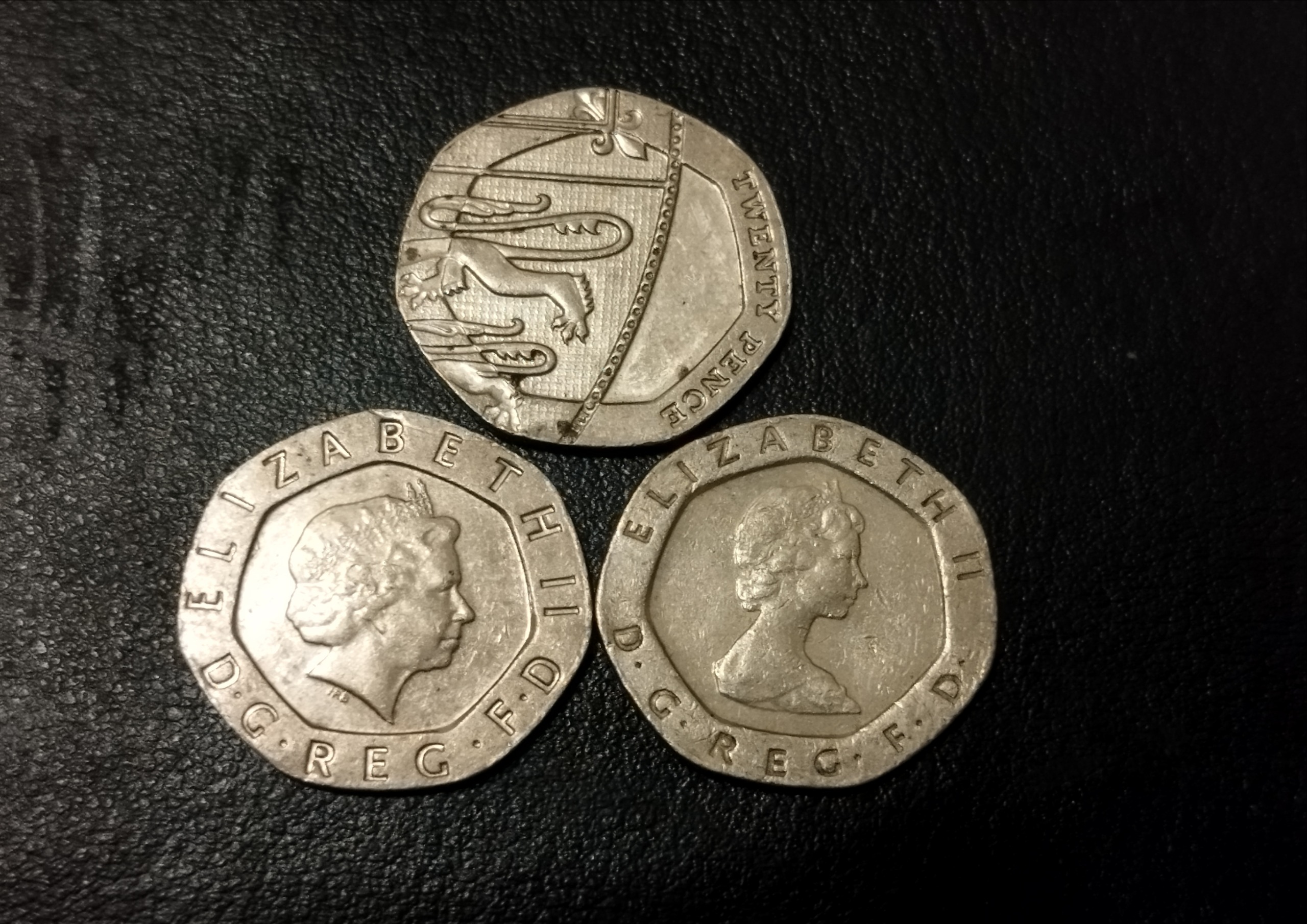 ست نایاب بیست پنی انگلستان سه تیپ مختلف