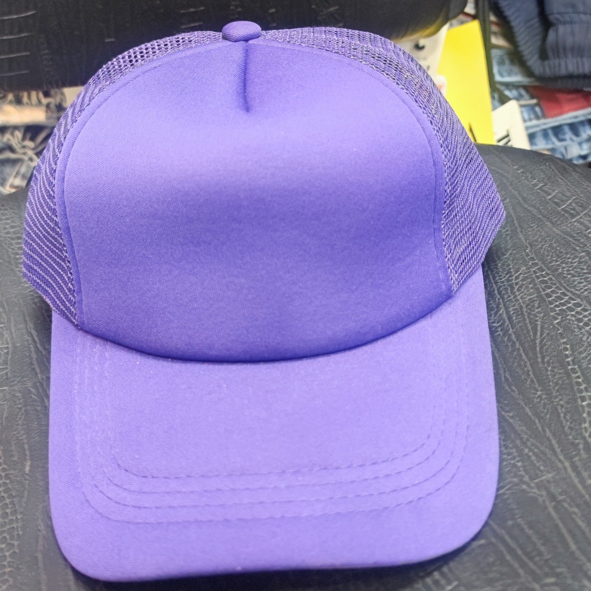 کلاه پشت توری بنفش ساده