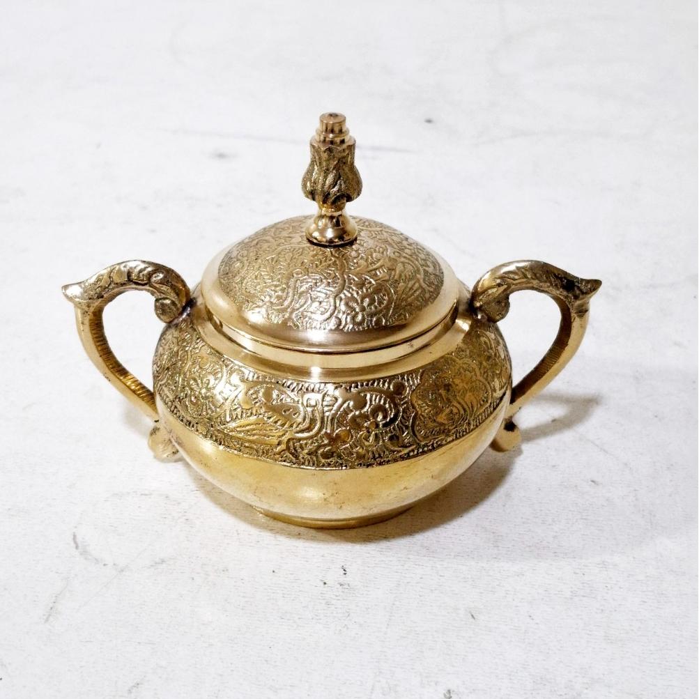 قندان دسته دار طاووس برنجی ( برنزی )ساخت هندوستان