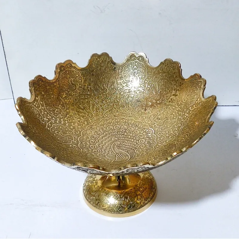 آجیل خوری برنجی هندی میوه خوری برنجی قطر 24