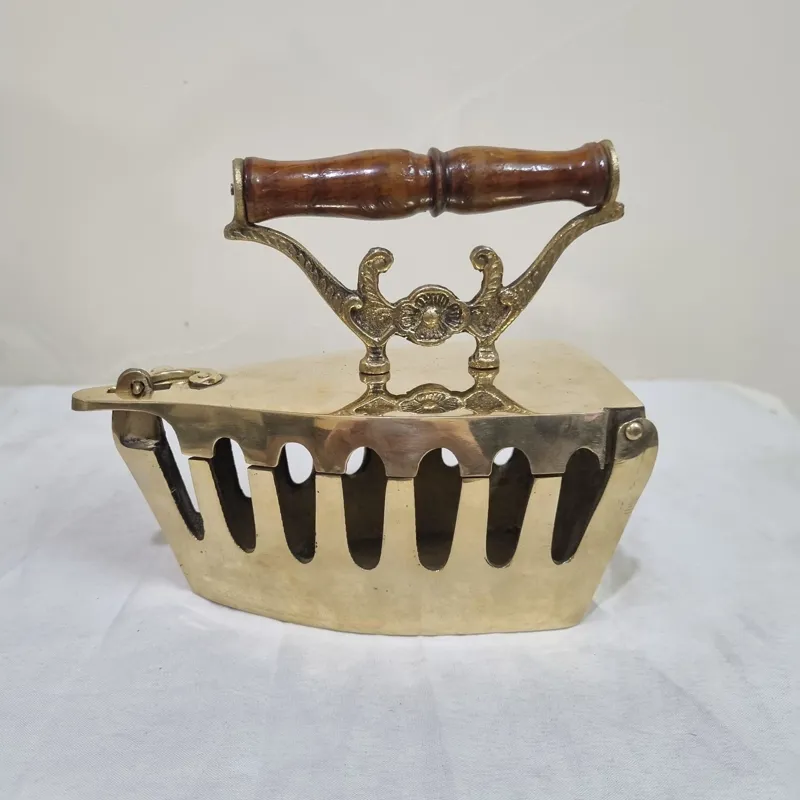 اتو زغالی تمام برنجی (برنزی) هندی سایز بزرگ