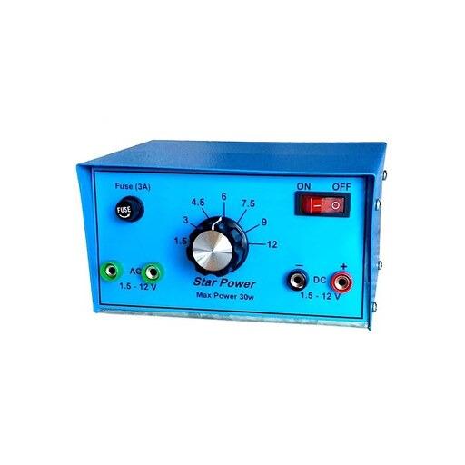 منبع تغذیه الکتریکی 0-12 سلکتوری 3 آمپر AC-DC