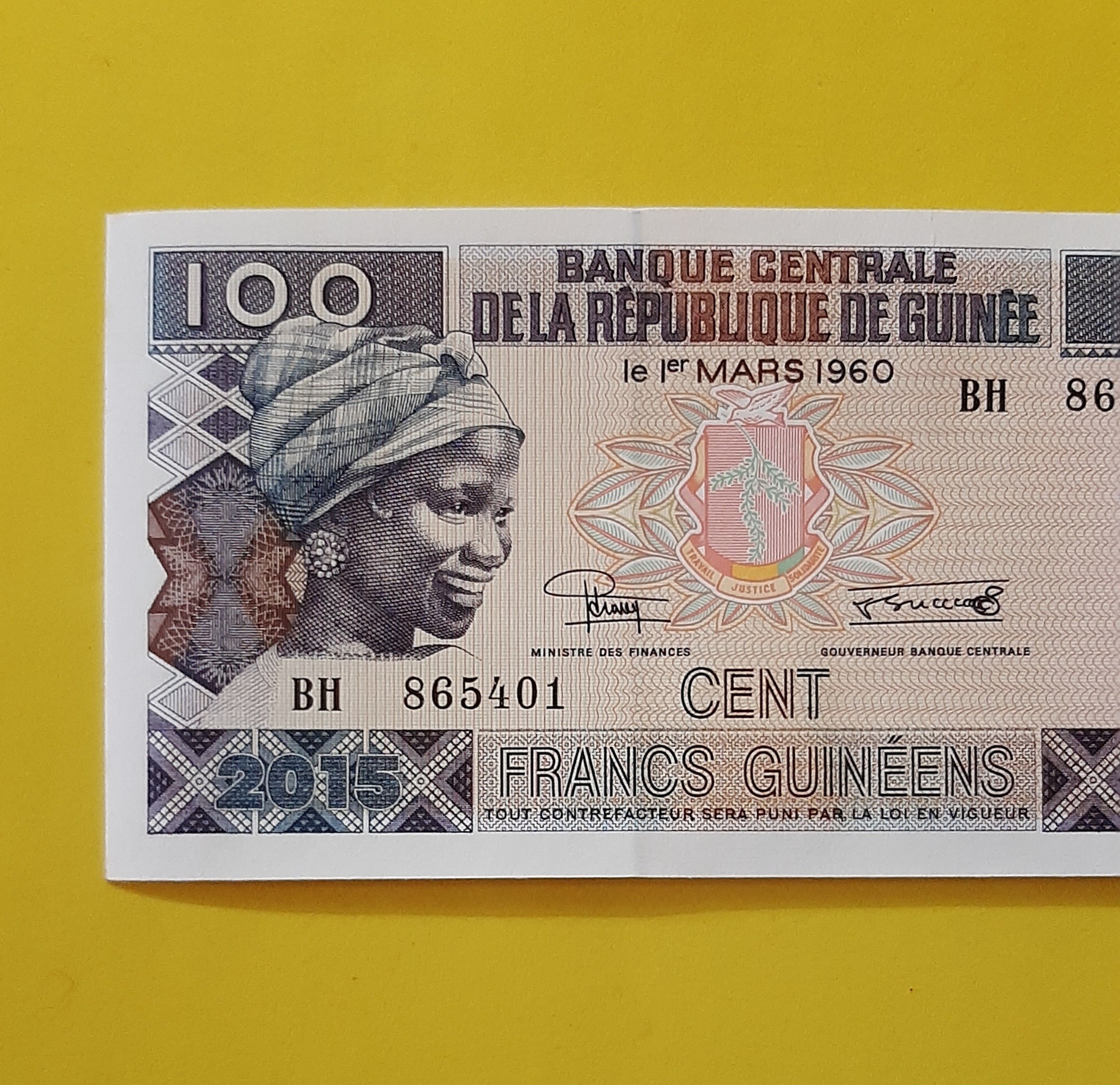 اسکناس 100 فرانک گینه