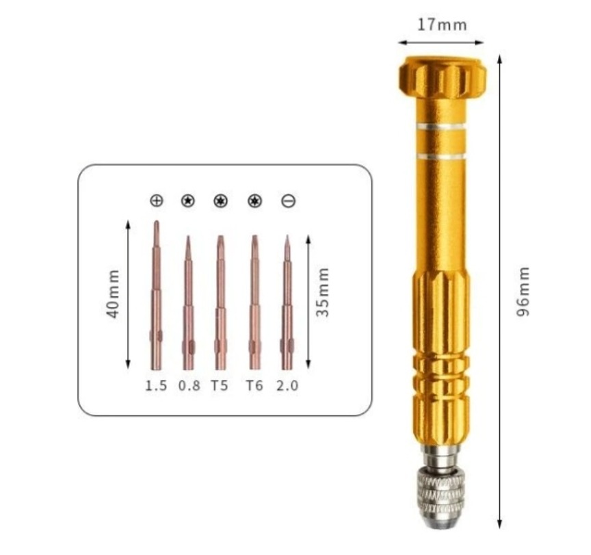 پیچ گوشتی تعمیر موبایل با 5 سری فولادی