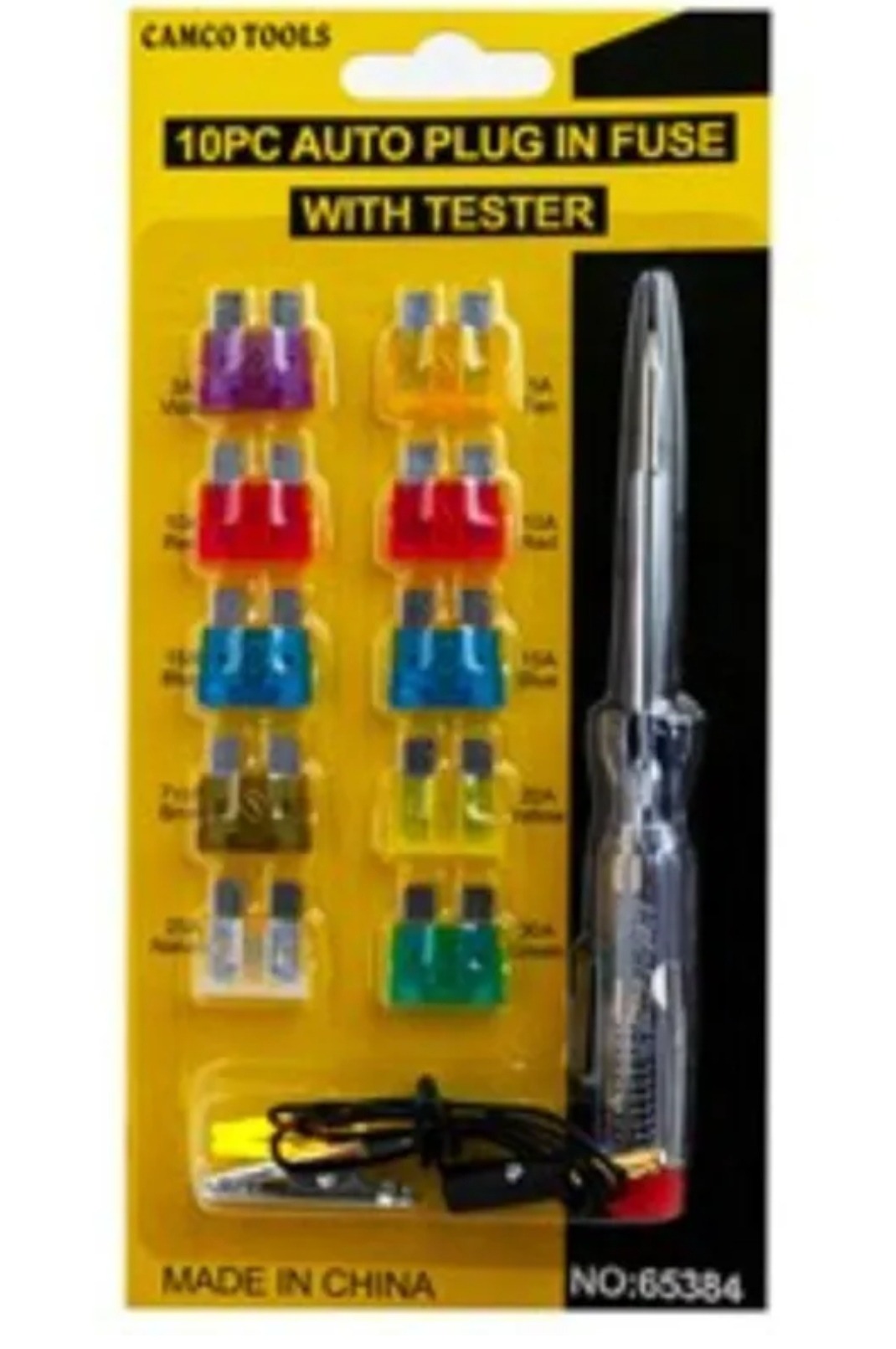 تستر فیوز خودرو بهمراه 10 عدد فیوز یدک