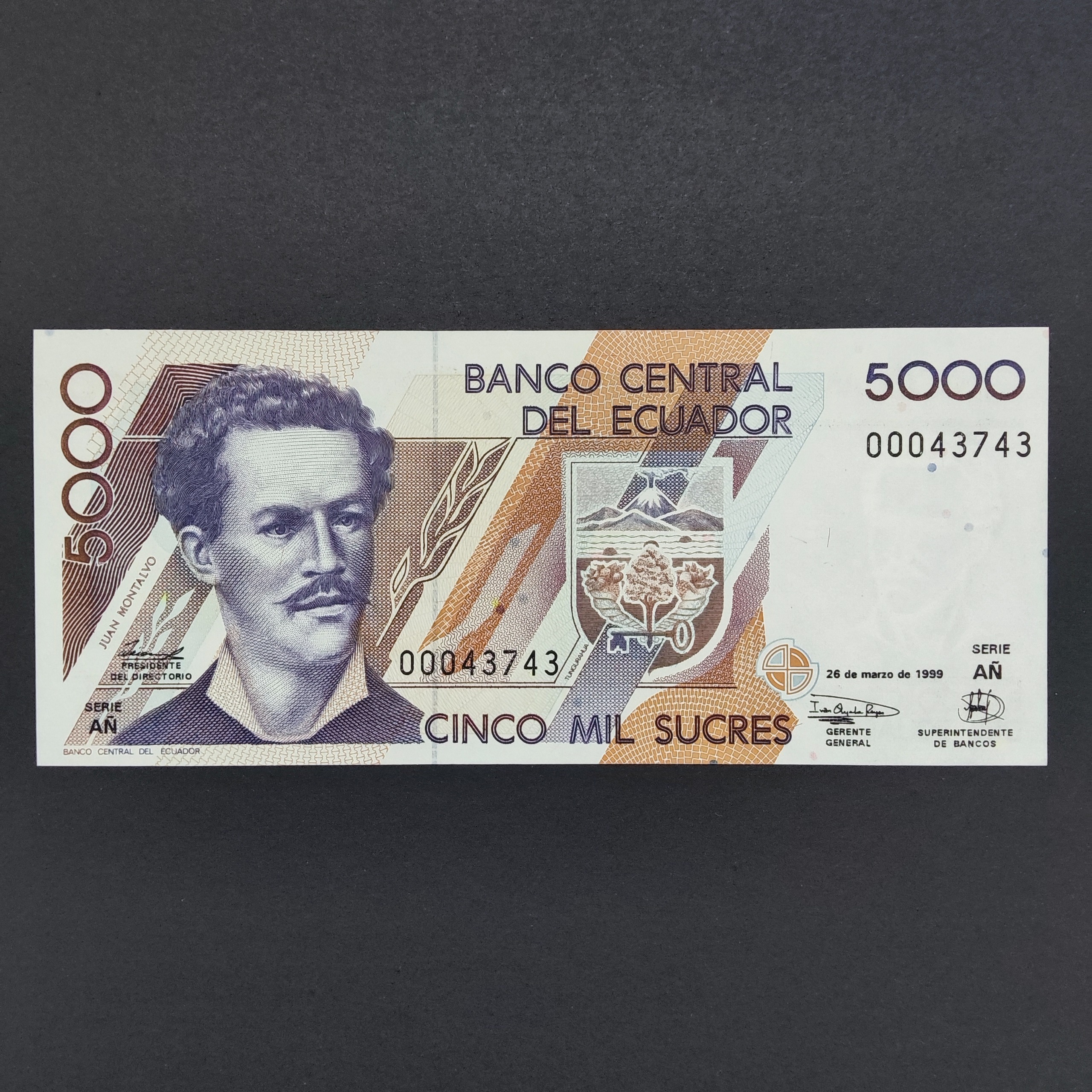 اسکناس 5000 سوکره اکوادور 1999 بانکی زیبا