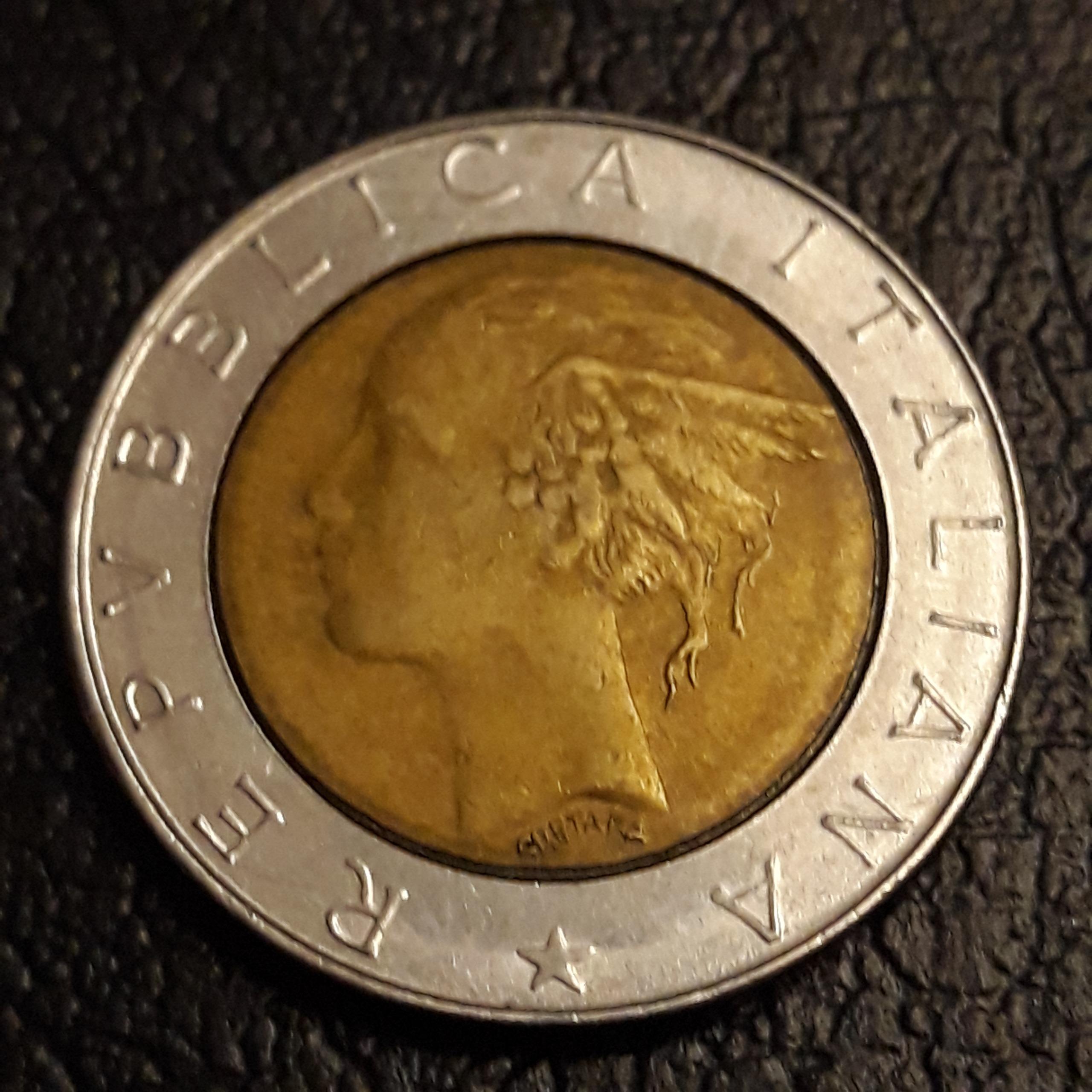 سکه ایتالیا 500 لیر  یادبودی