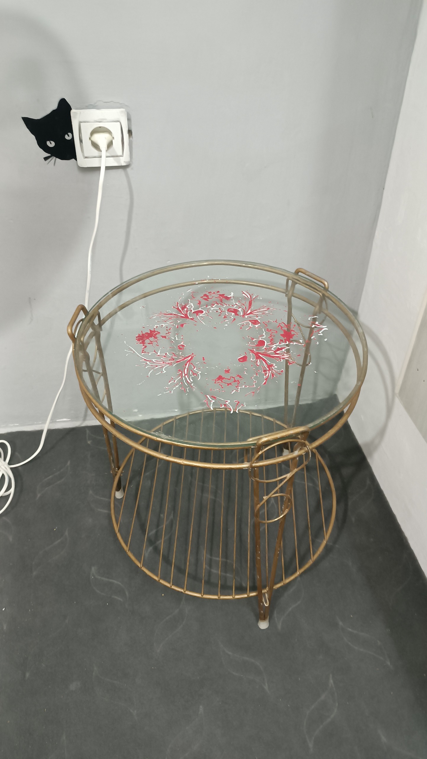 میز تاشو قدیمی فلزی آنتیک کمیاب