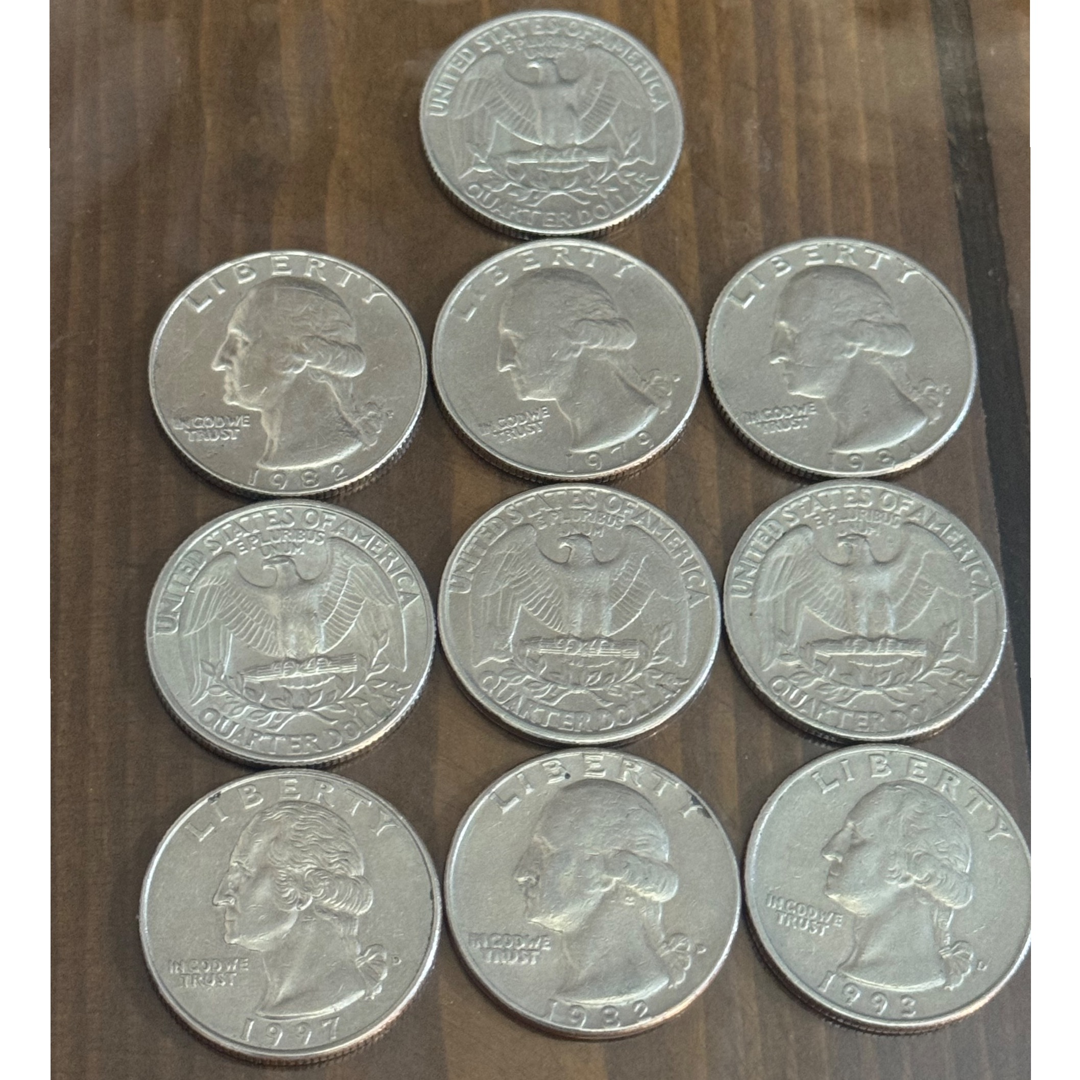 10 عدد سکه کوارتز دلار