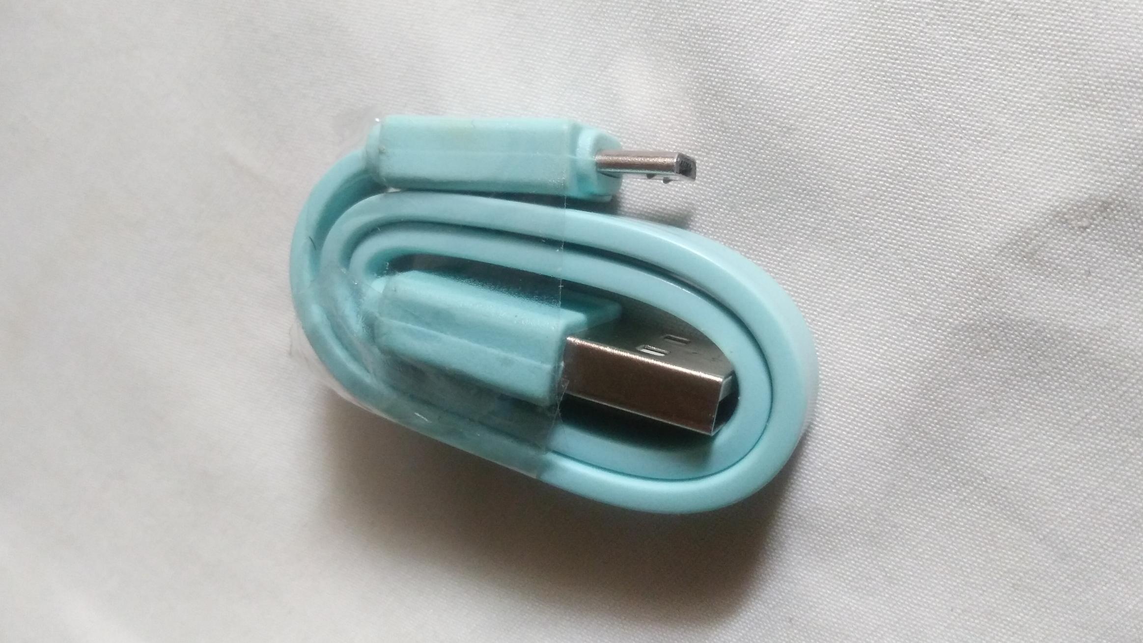 کابل شارژ میکرو پهن اندروئید 20 سانت رنگ ابی روشن