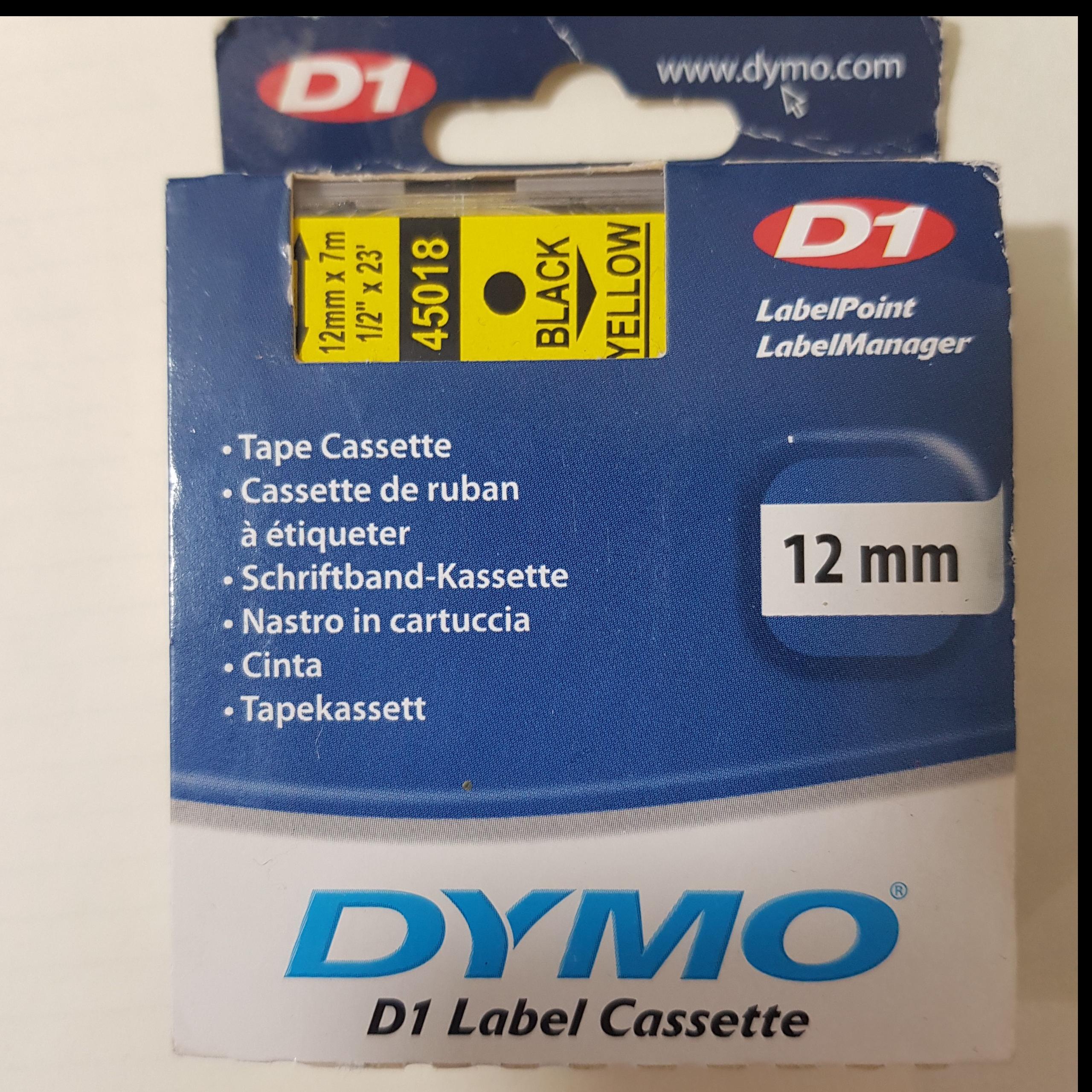 لیبل دایمو زرد عرض 12 کد 45018 اورجینال بلژیکی