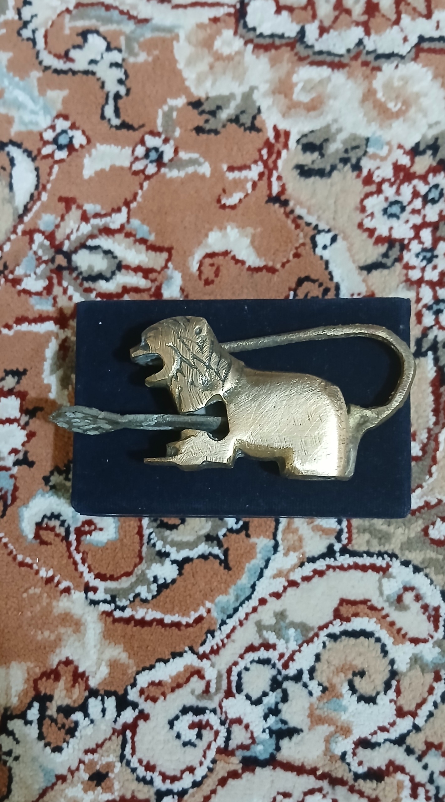 قفل برنجی شیر قدیمی کلکسیونی