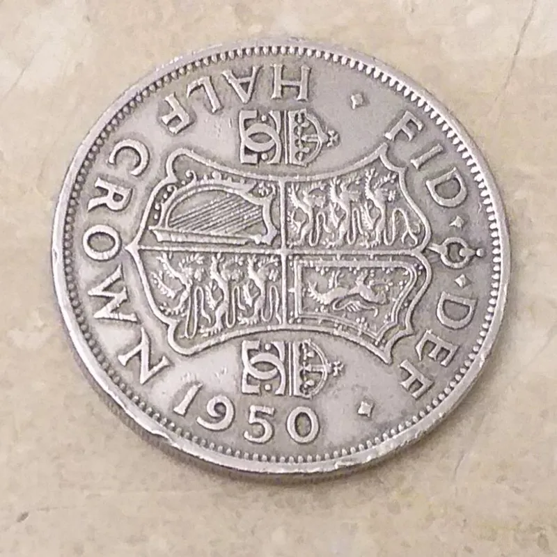 سکه نیم کرون1950 بریتانیا کمیاب ارزشمند ( کد 449 )