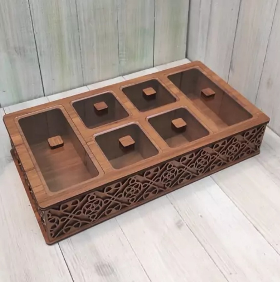 جعبه پذیرایی تی بگ 6 خانه طرحدار