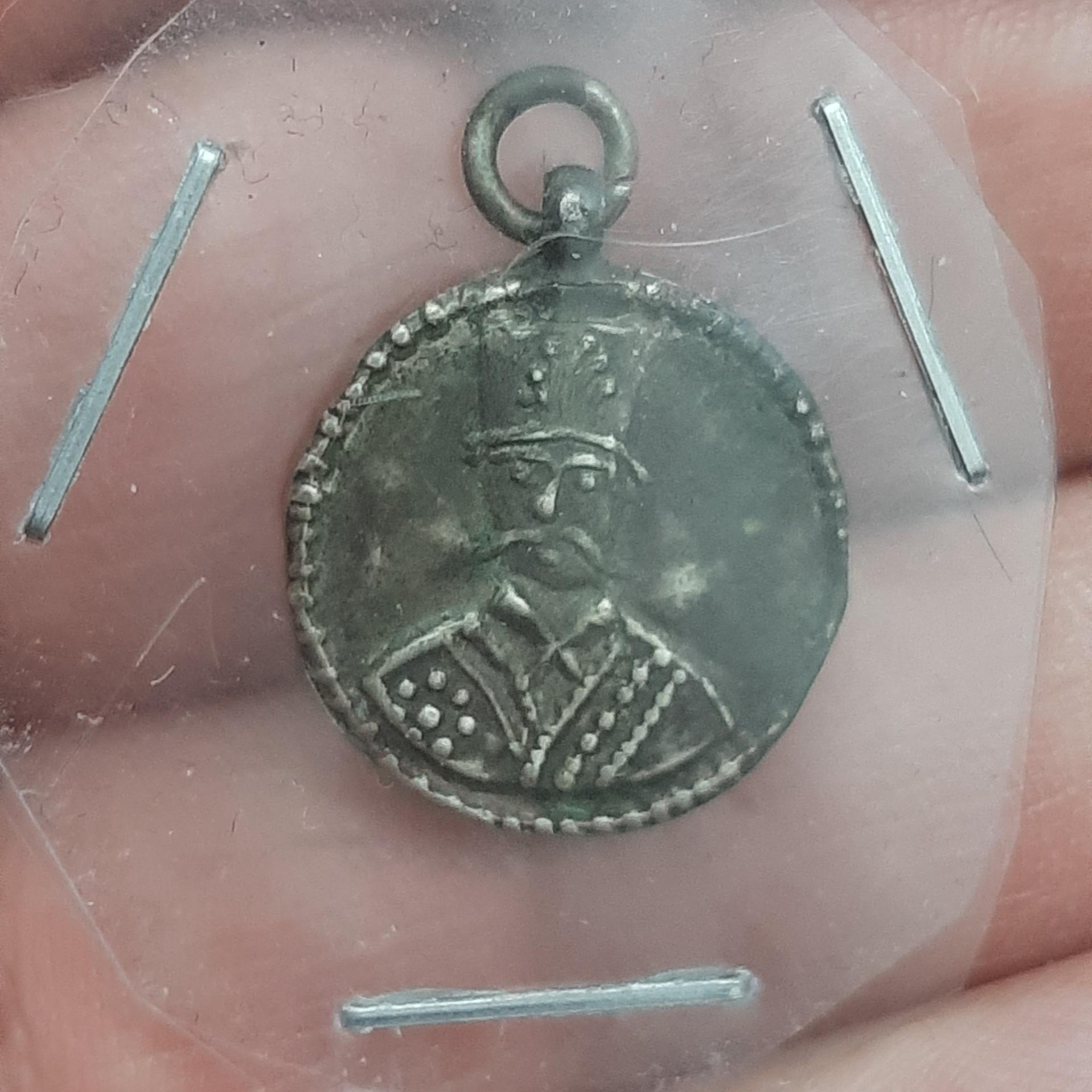 مدال پولکی کمیاب مظفرالدین شاه نقره