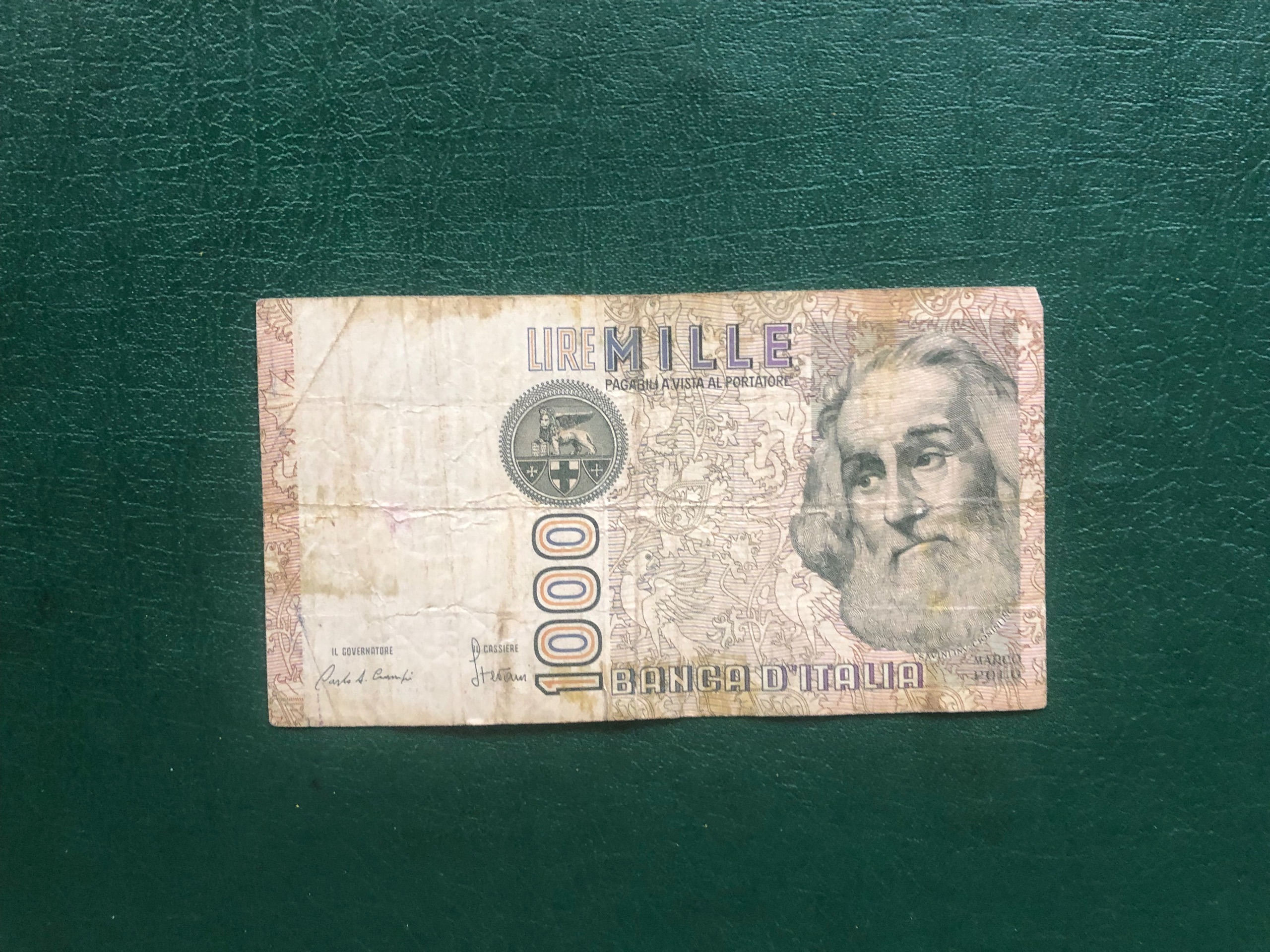 1000 لیر ایتالیا 1982