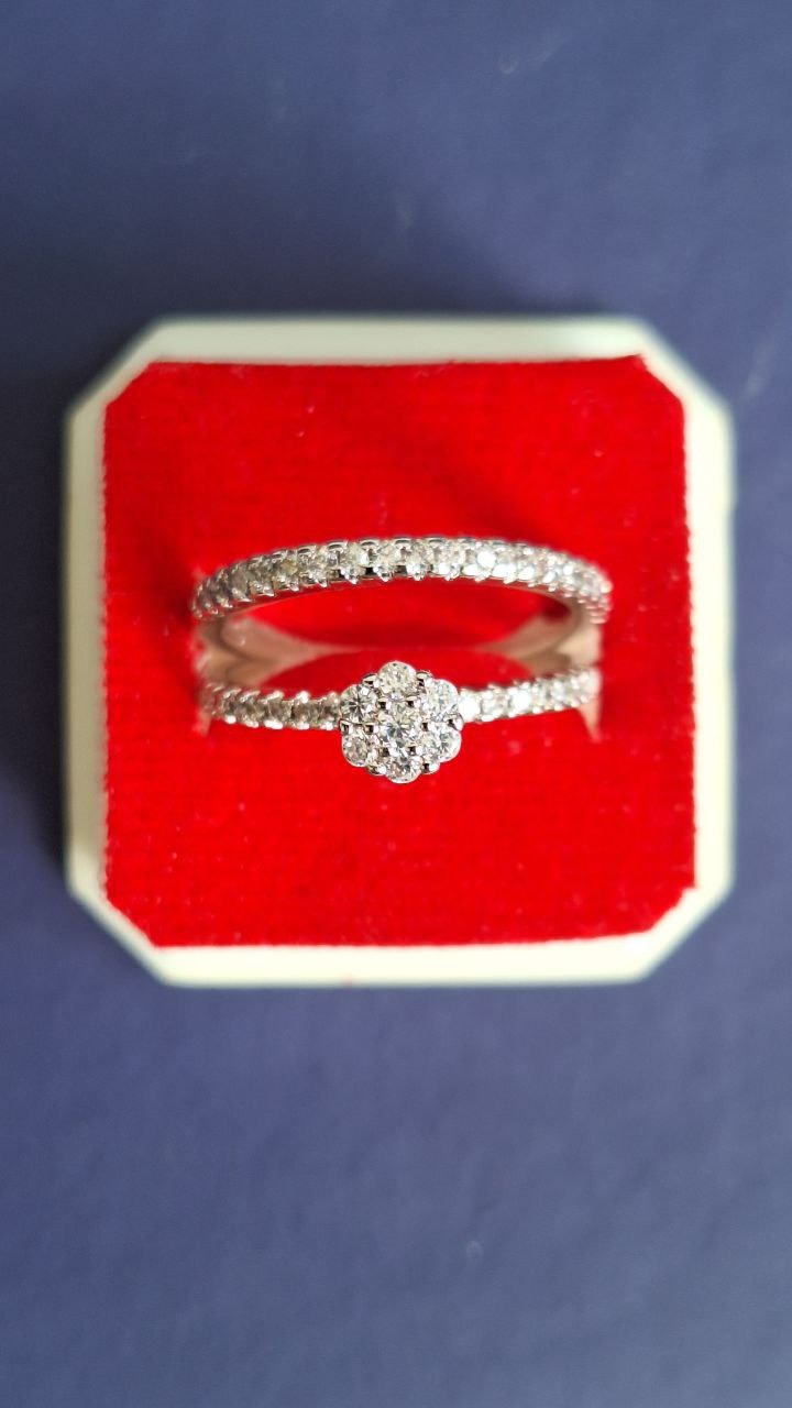 حلقه و پاحلقه ای طرح جواهر(استیل)/سایز 7