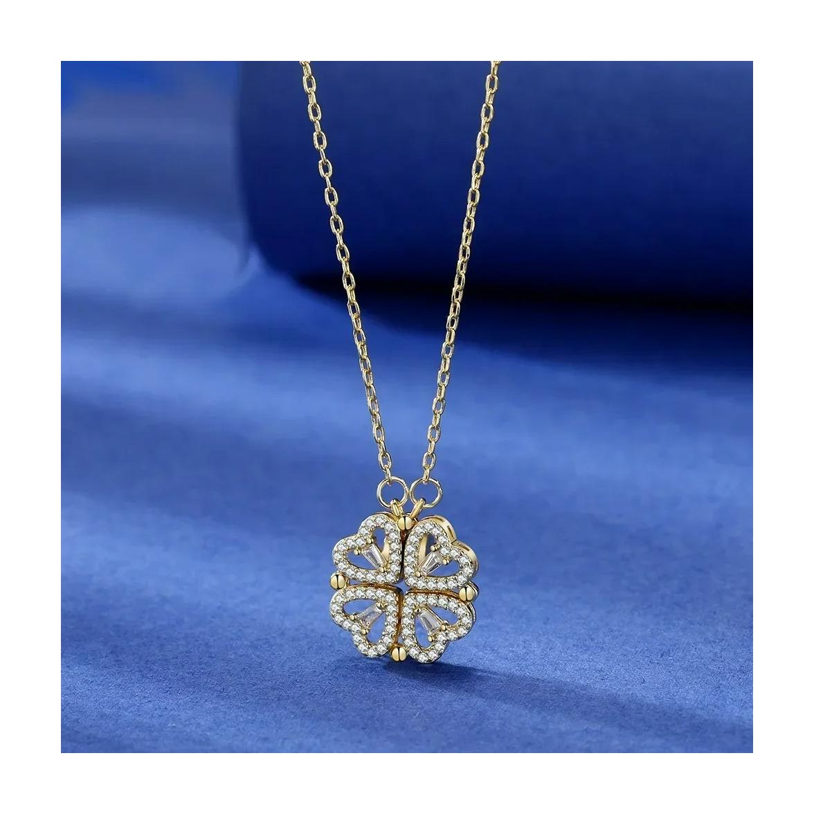 گردنبند 2 حالته استیل طلایی