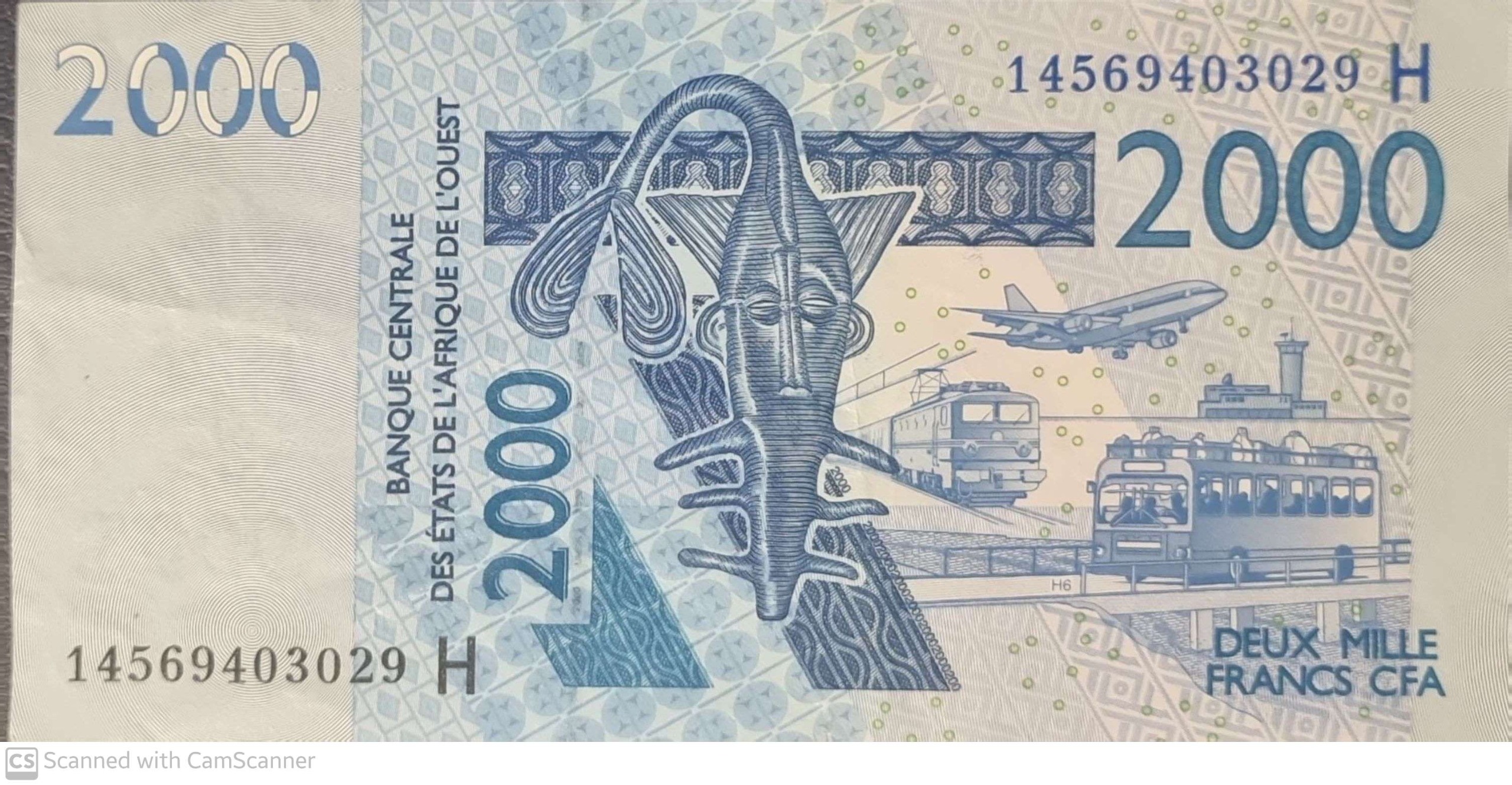 تک درحد کمیاب وکلکسیونی 2000 فرانک سیفا چاد