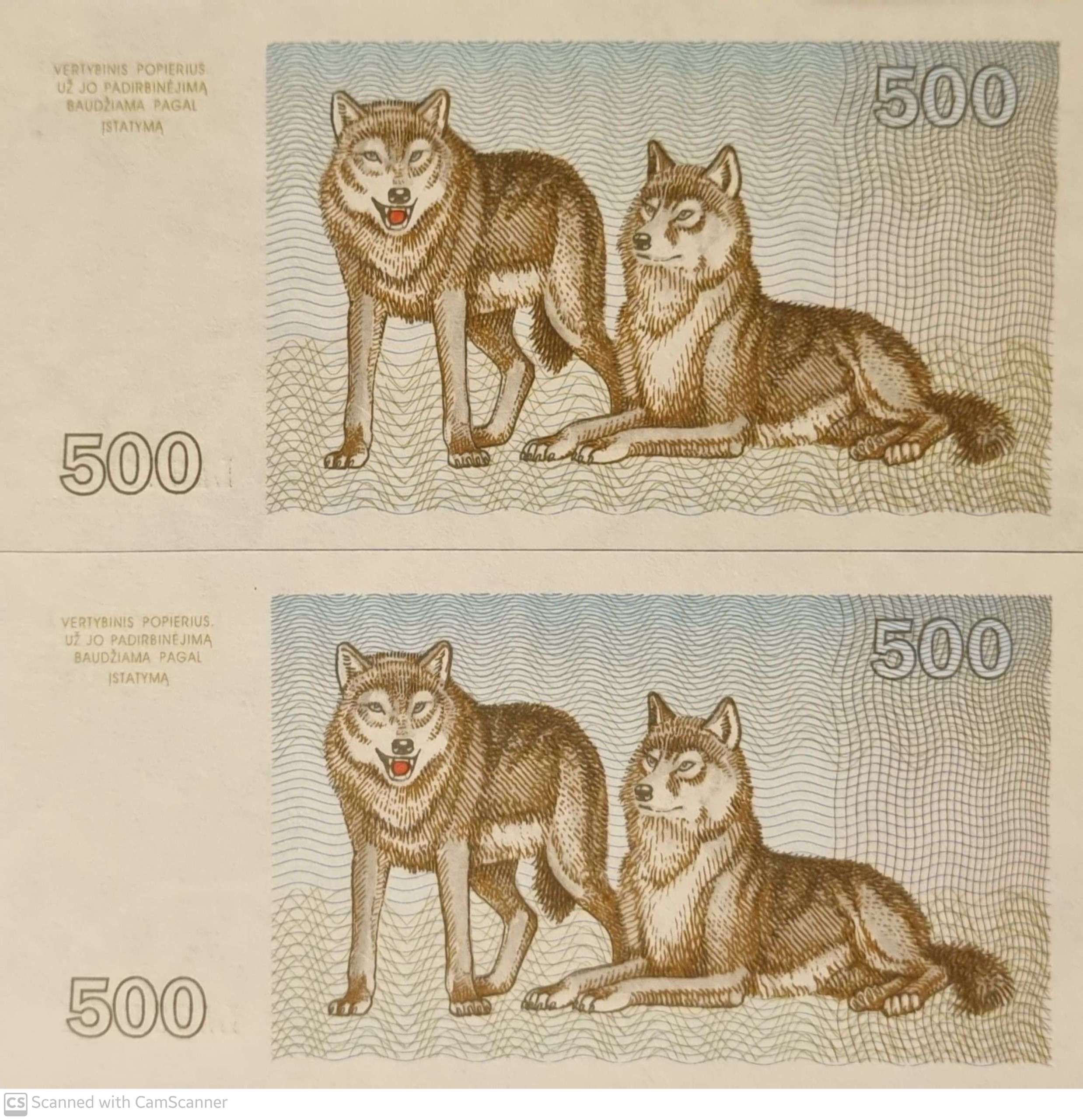 جفت اسکناس بانکی کلکسیونی 500 لیتاس لیتوانی