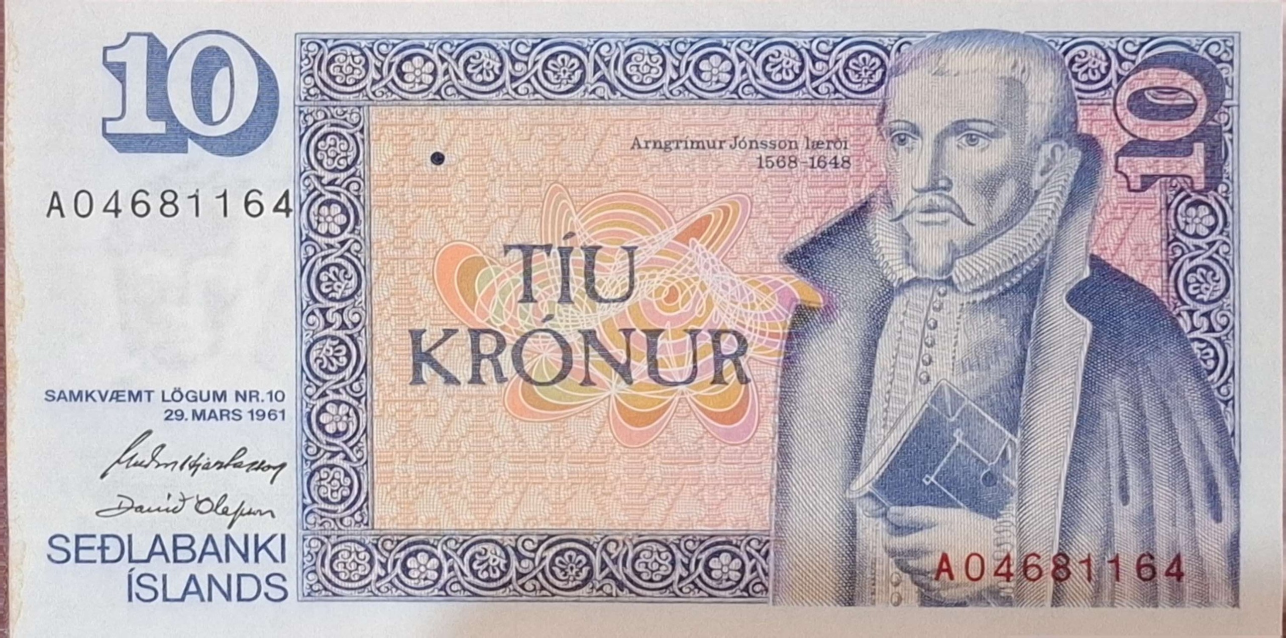 تک کلکسیونی کمیاب ارزشمند 10 کرون ایسلند 1981