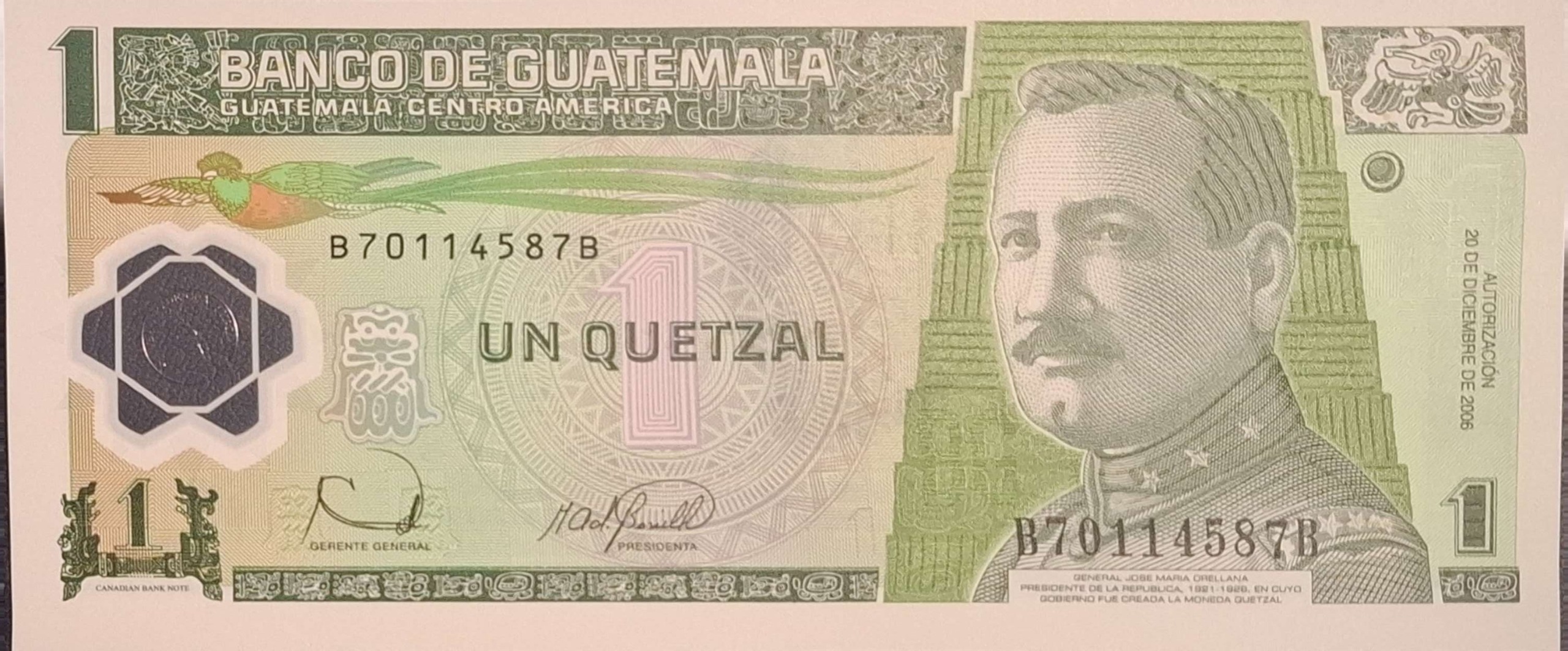 تک بانکی پلیمری کلکسیونی یک کوتزال گواتمالا