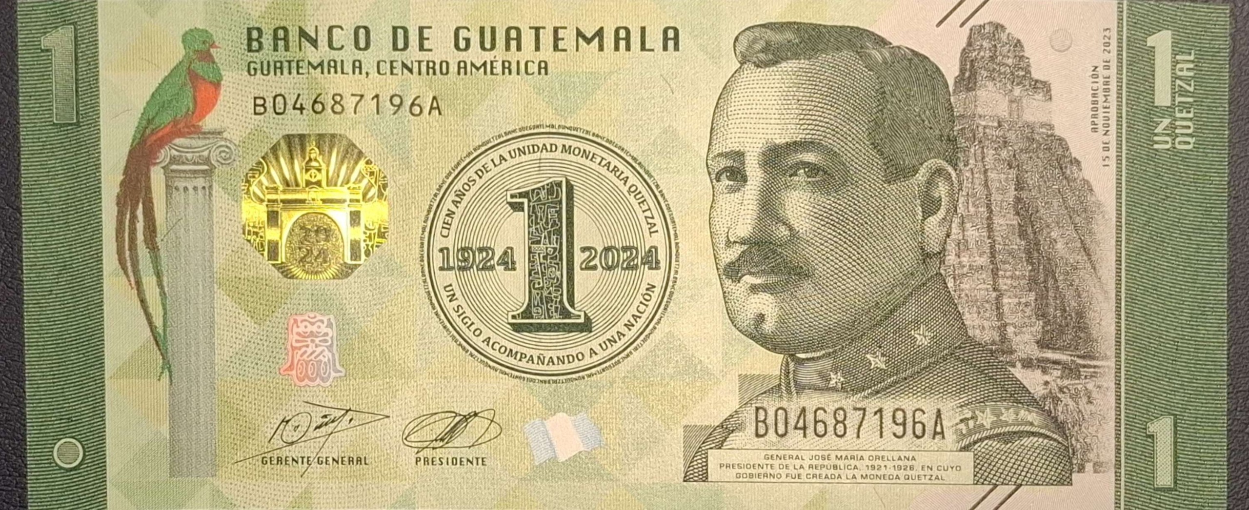 تک بانکی کاغذی کلکسیونی یک کوتزال گواتمالا