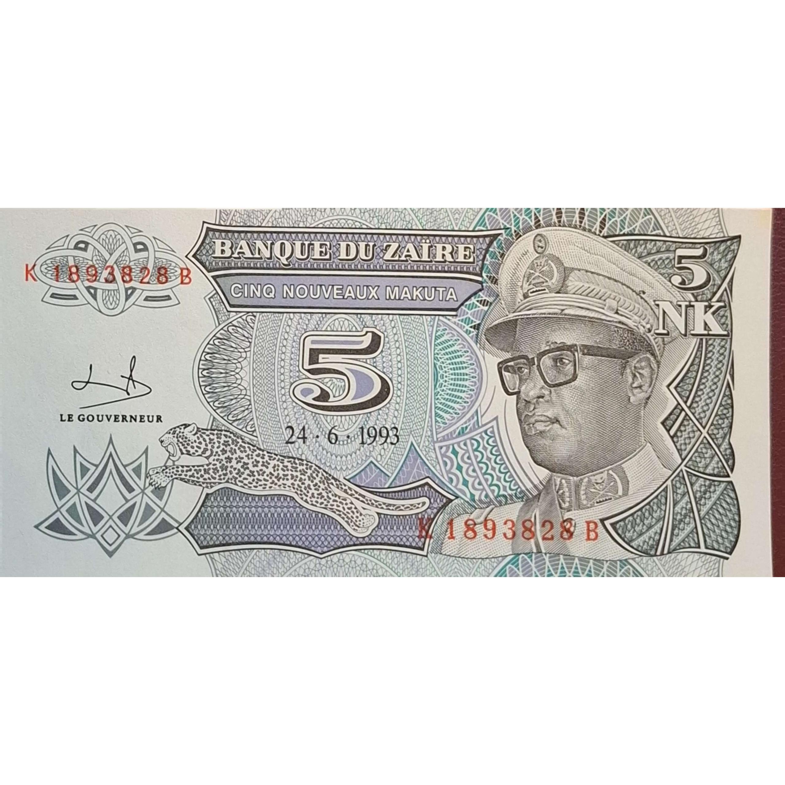 تک بانکی کلکسیونی و کمیاب 5 فرانک کشور زئیر