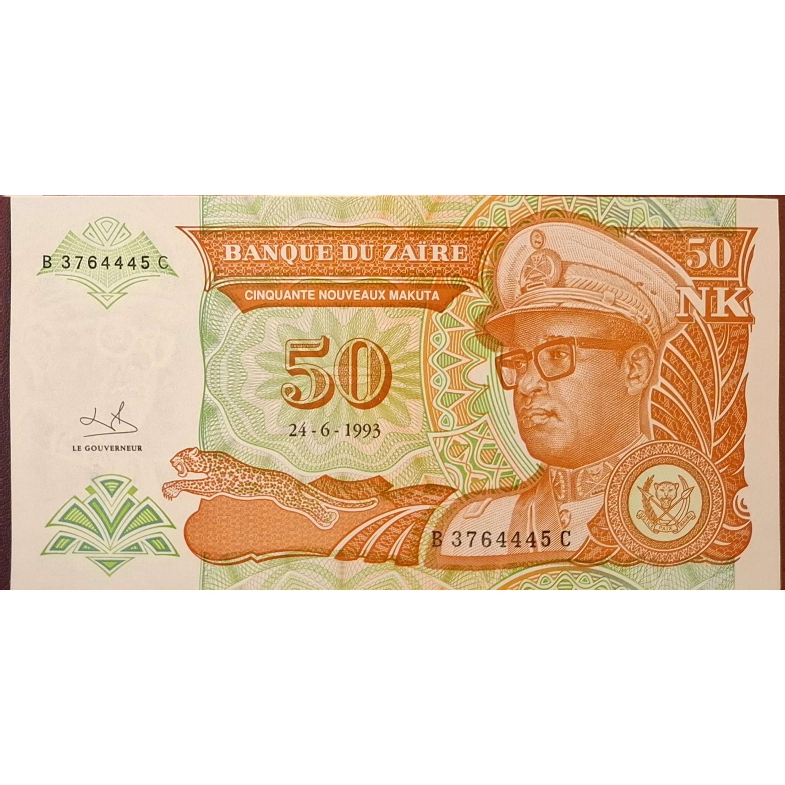 تک بانکی کلکسیونی و کمیاب 50 فرانک کشور زئیر