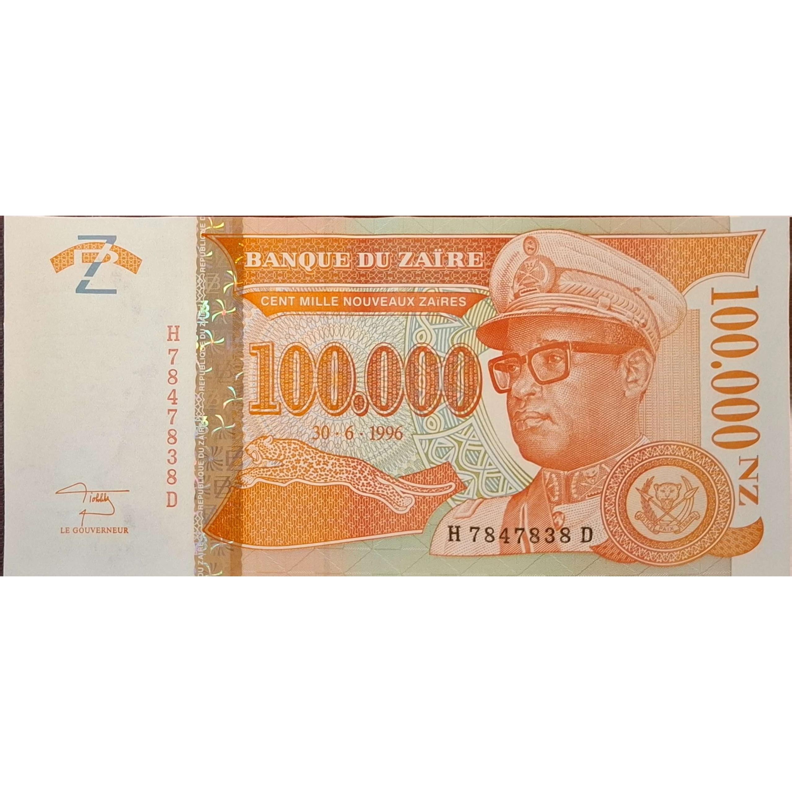 تک بانکی کلکسیونی و کمیاب 100000 فرانک زئیر