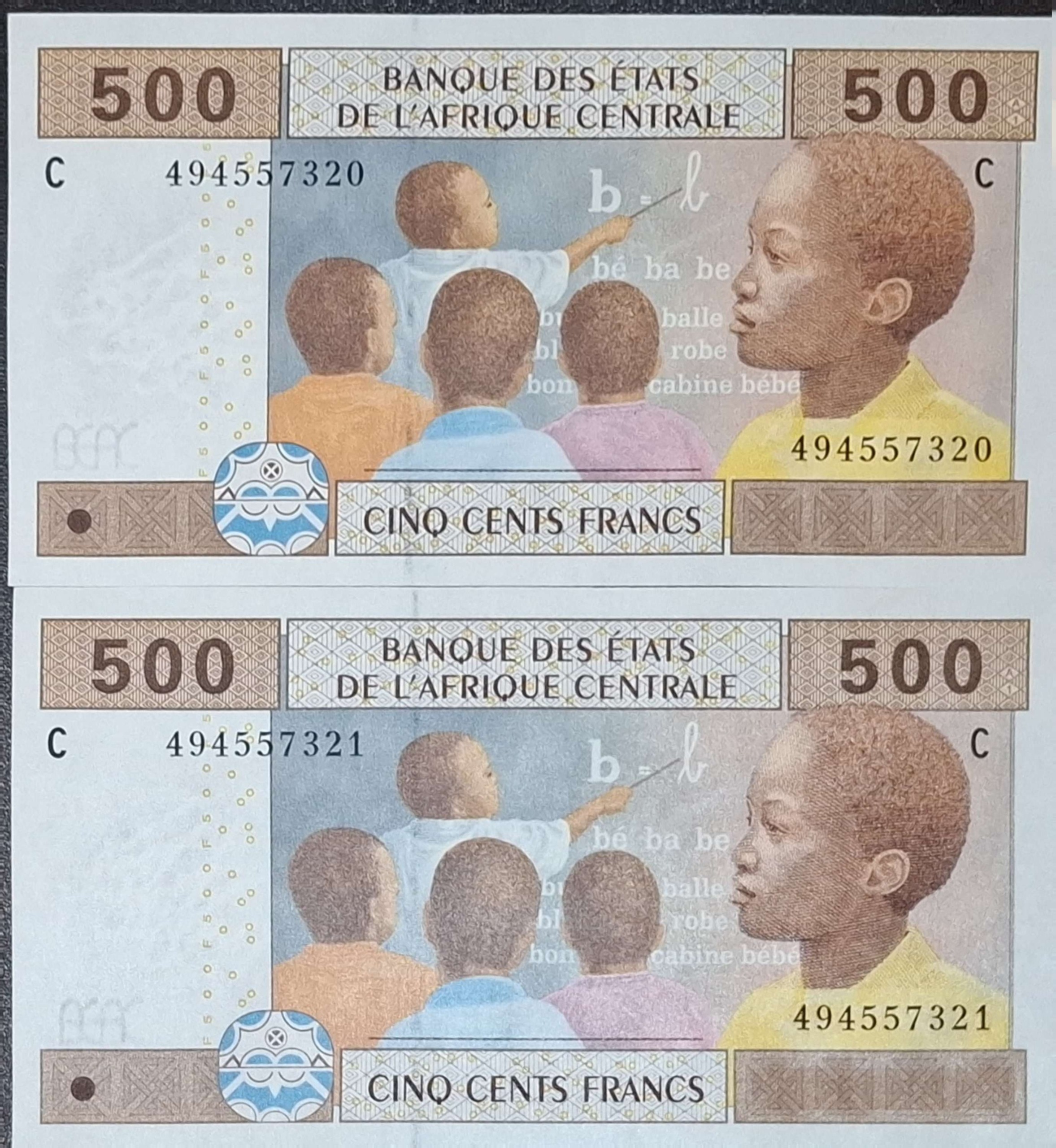 جفت بانکی کمیاب ارزشمند 500 فرانک سیفا سریال C