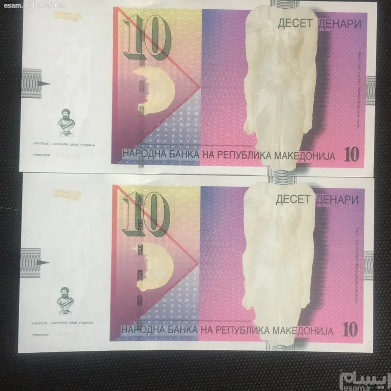  جفت بانکی کلکسیونی ارزشمند 100 دینار مقدونیه 2008
