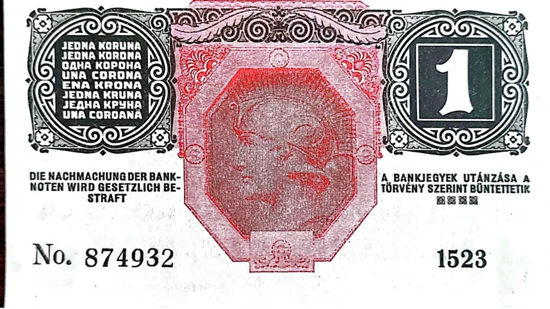 تک اسکناس کلکسیونی کمیاب اتریشی سایز کوچک 1916