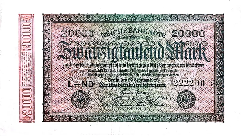 تک اسکناس کلکسیونی 20000 مارک آلمان 1923