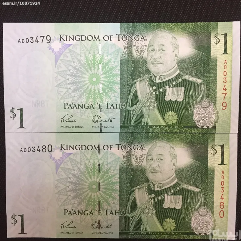 جفت اسکناس بانکی زیبا و ارزشمند 1 پآنگا تونگا
