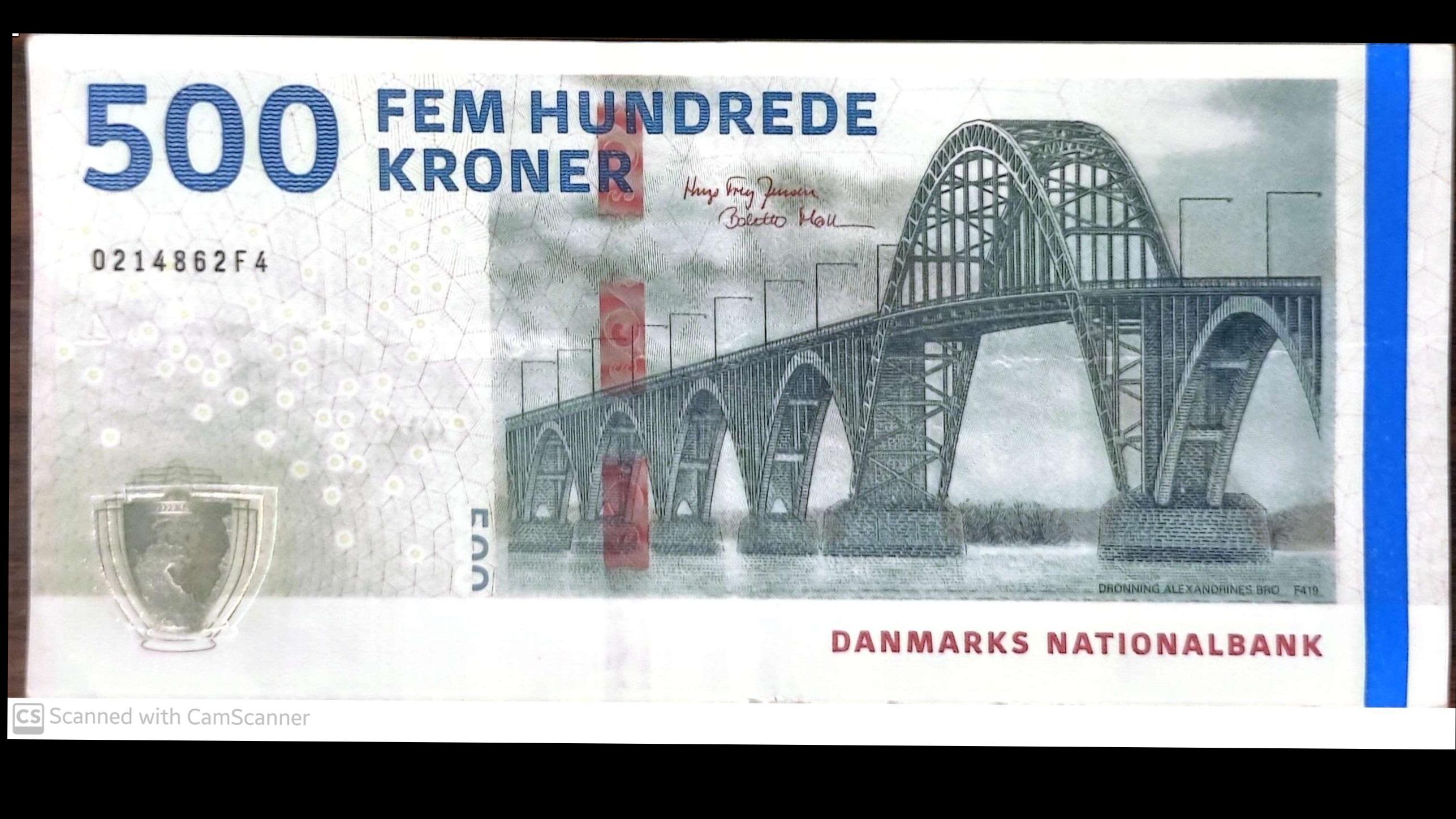 اسکناس ارزشمند 500 کرون رایج دانمارک 2009
