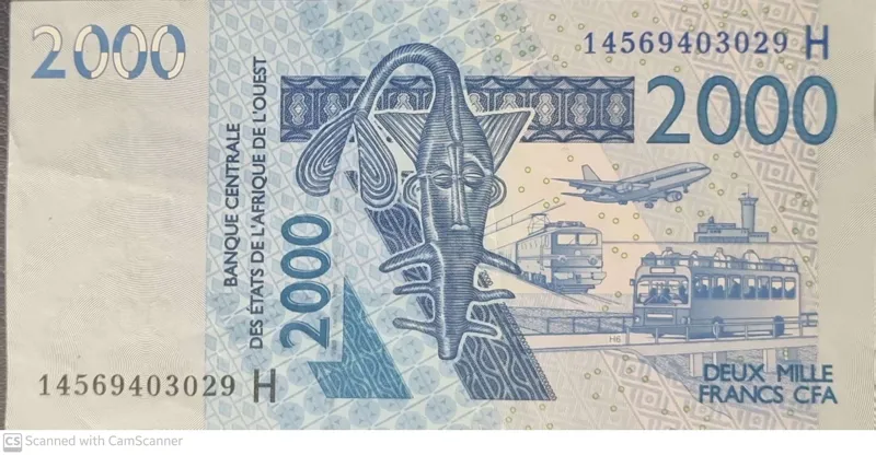 تک درحد کمیاب وکلکسیونی 2000 فرانک سیفا چاد