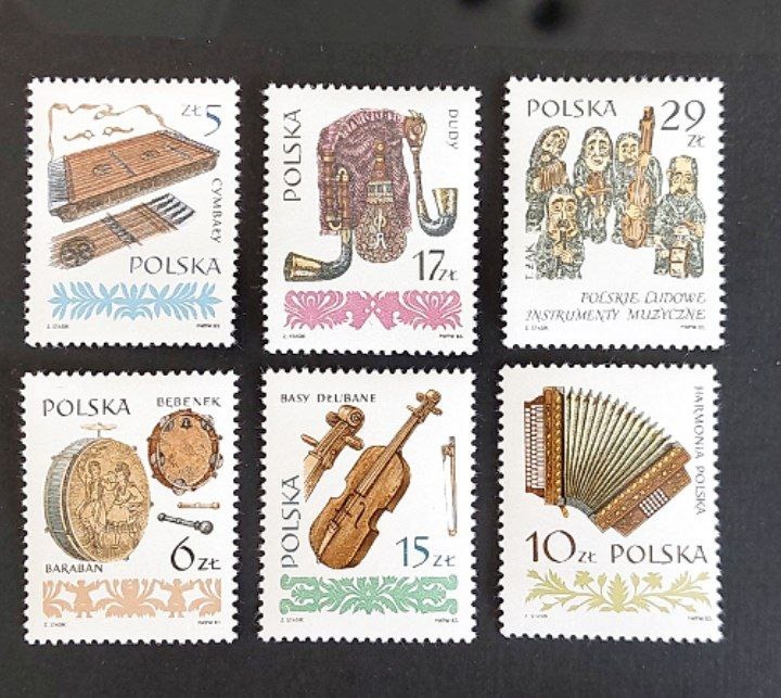 سری کامل تمبر آلات موسیقی لهستان 1984