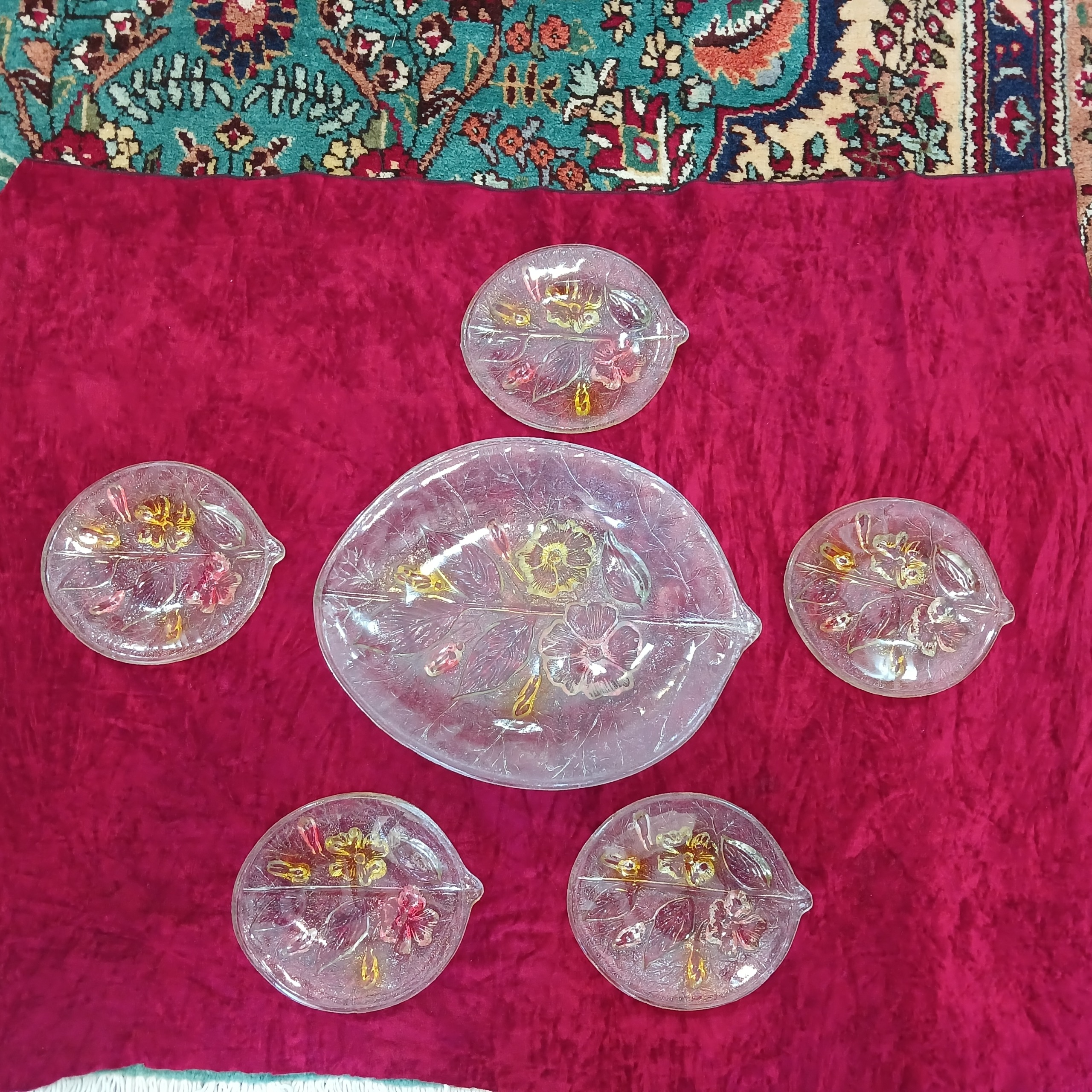 ظرف میوه خوری شیشه ای قدیمی