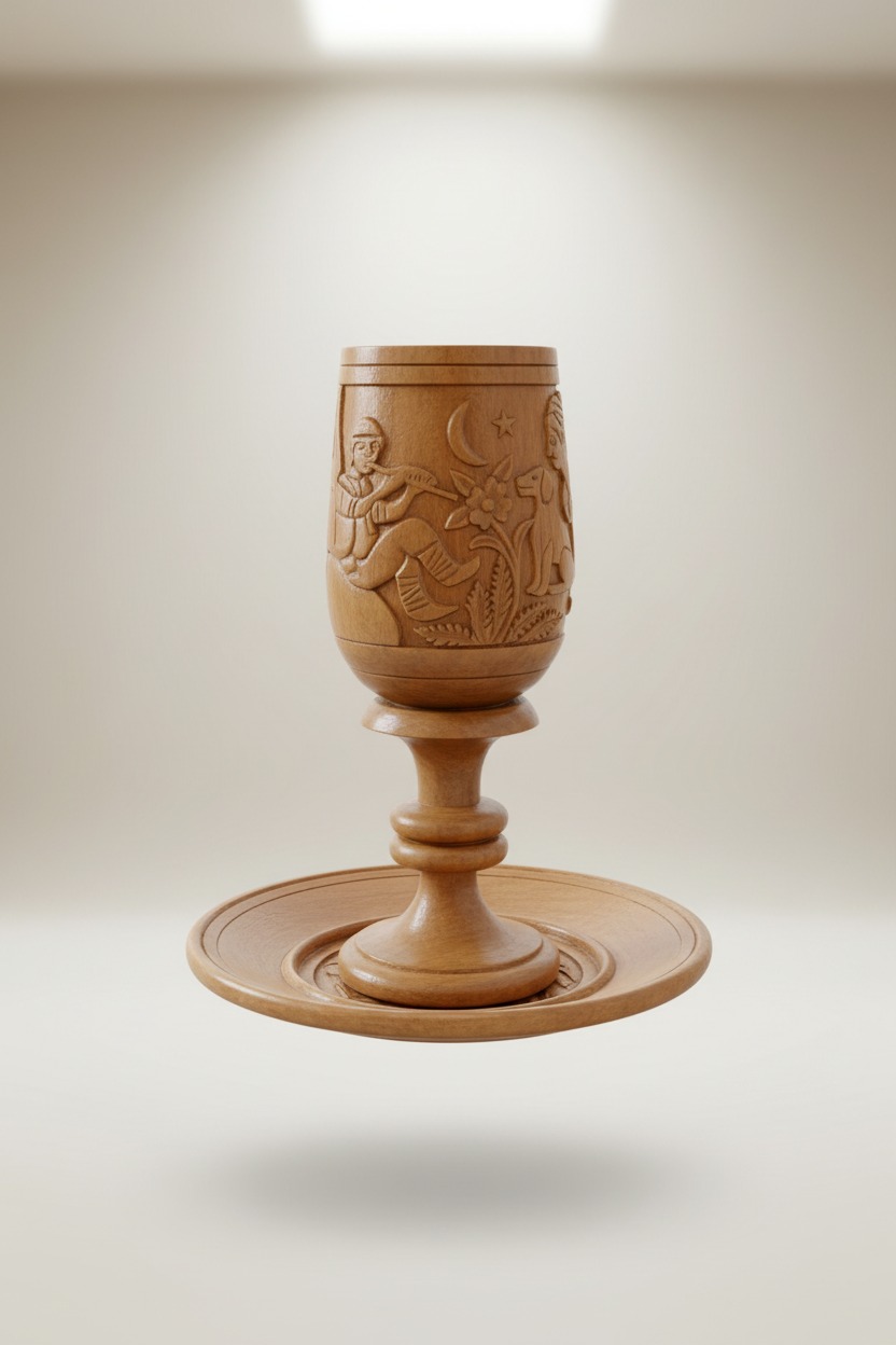 لیوان و زیری چوب قدیمی