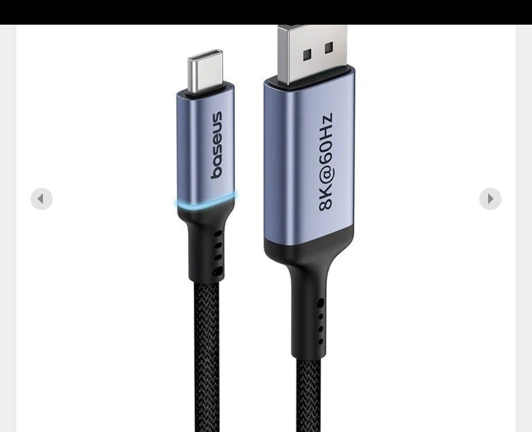 کابل تبدیل DisplayPort به USB-C کیفیت 8k 240hz