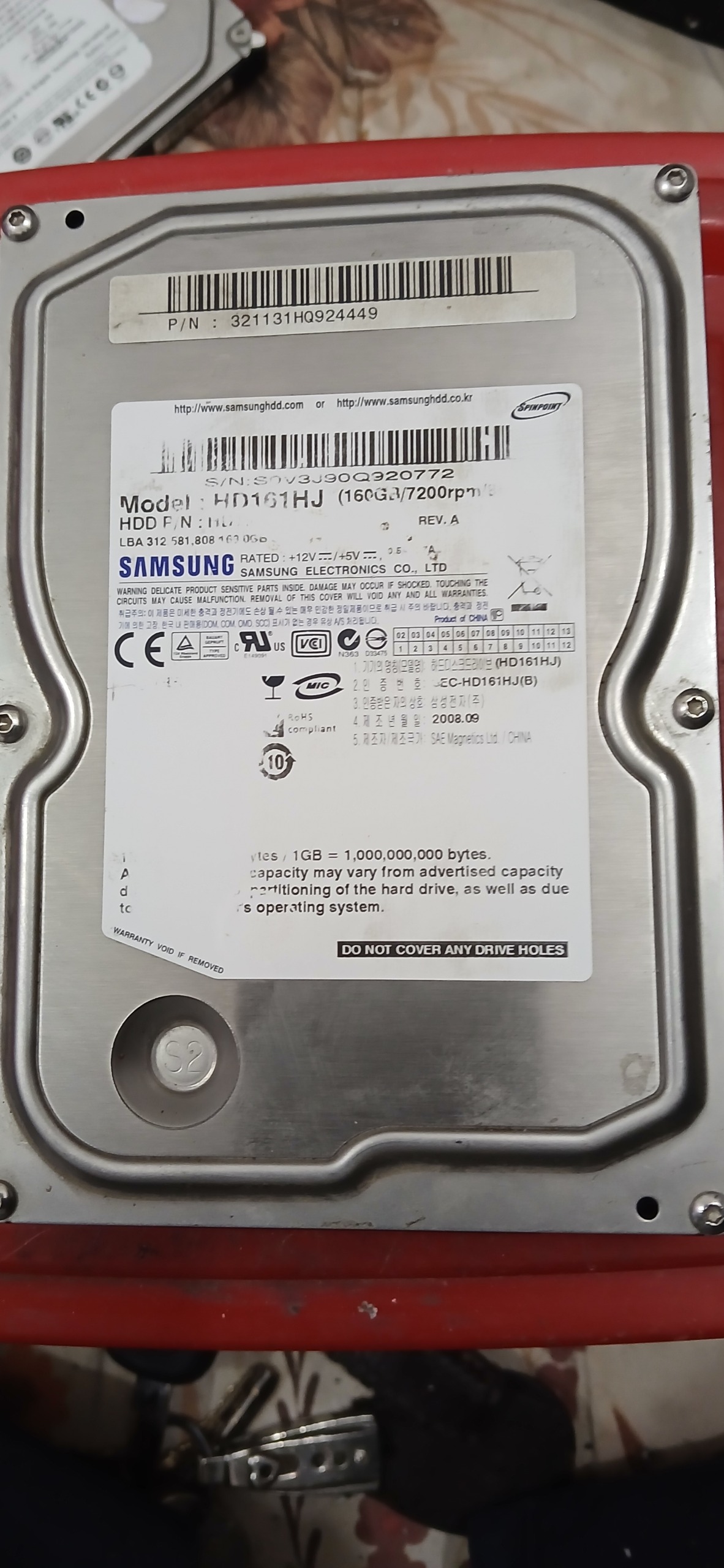 هارد160گیگ سامسونگ با160گیگ اعطلاعات