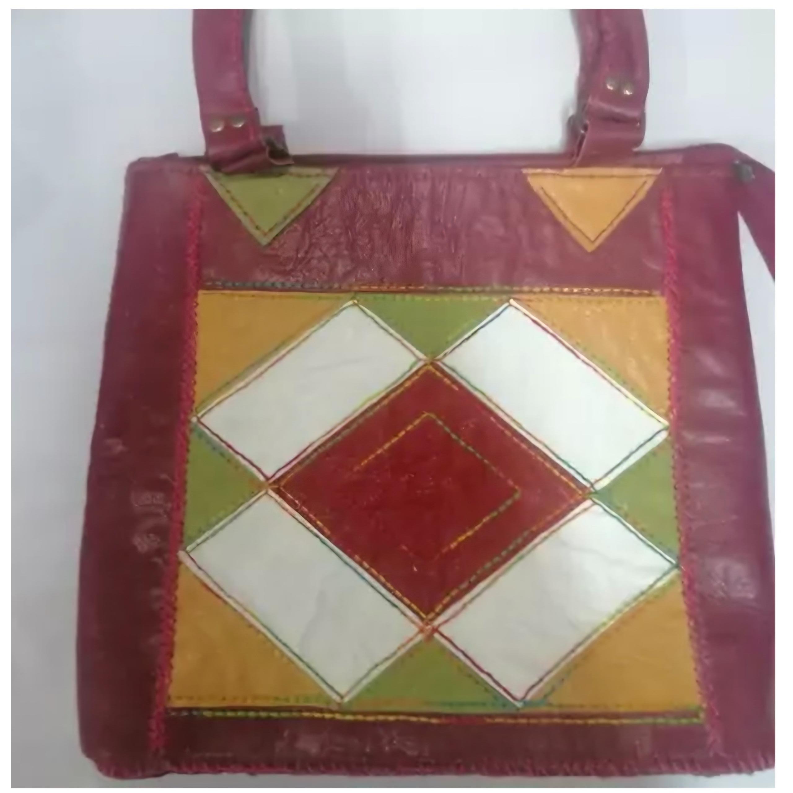 کیف چرم طبیعی مدل چهل تکه