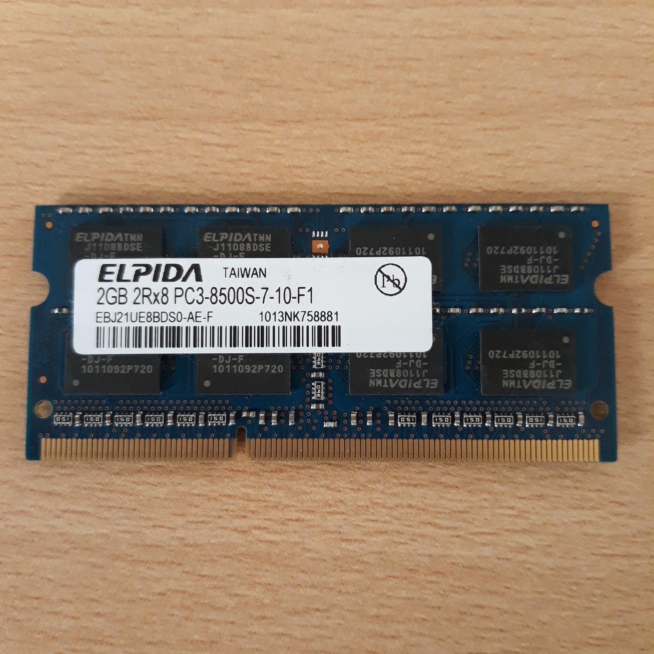 رم Ram Elpida 2gb 2rx8 pc3-8500s-7-10-f1