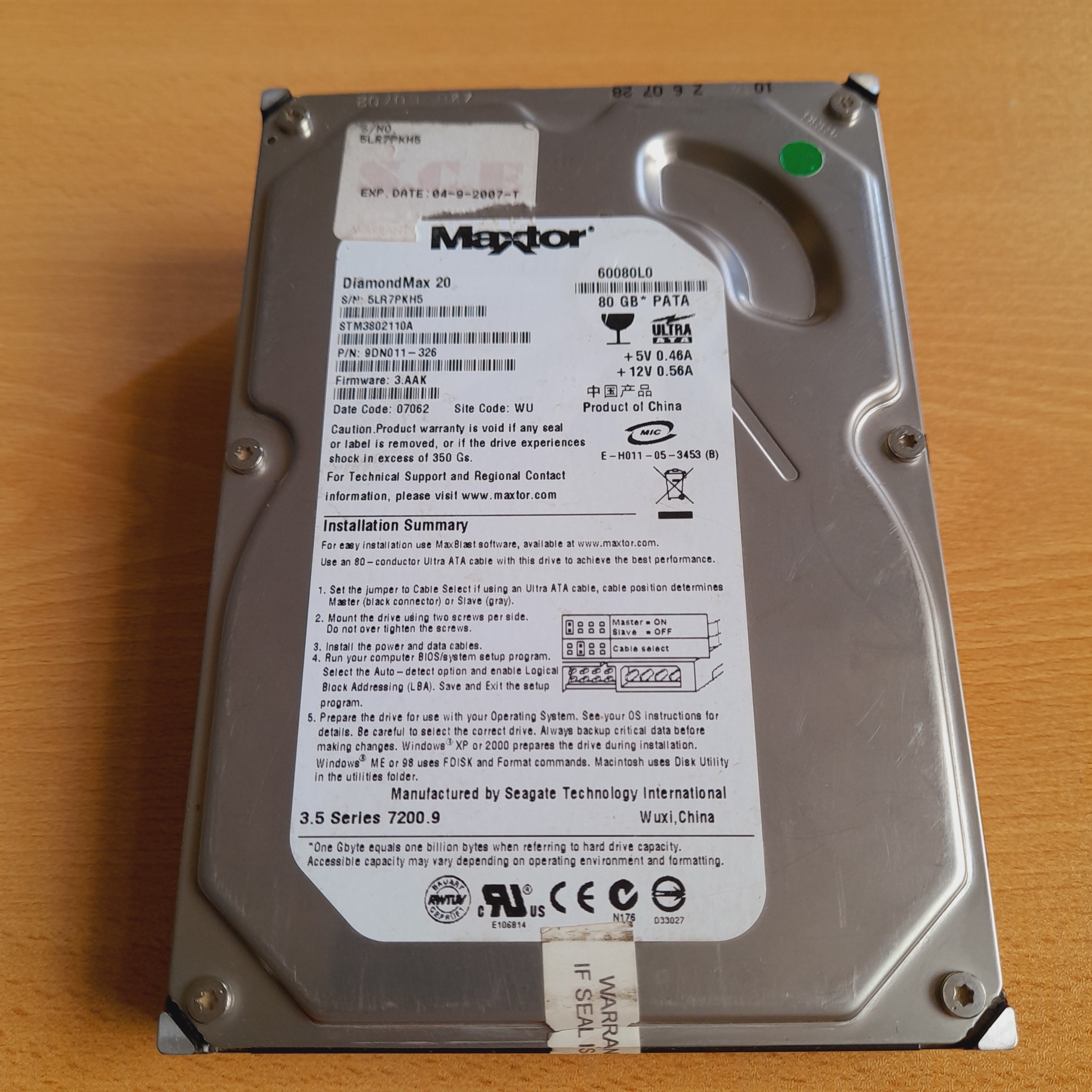 هارد کامپیوتر 3/5 مکستور Maxtor 80GB IDE