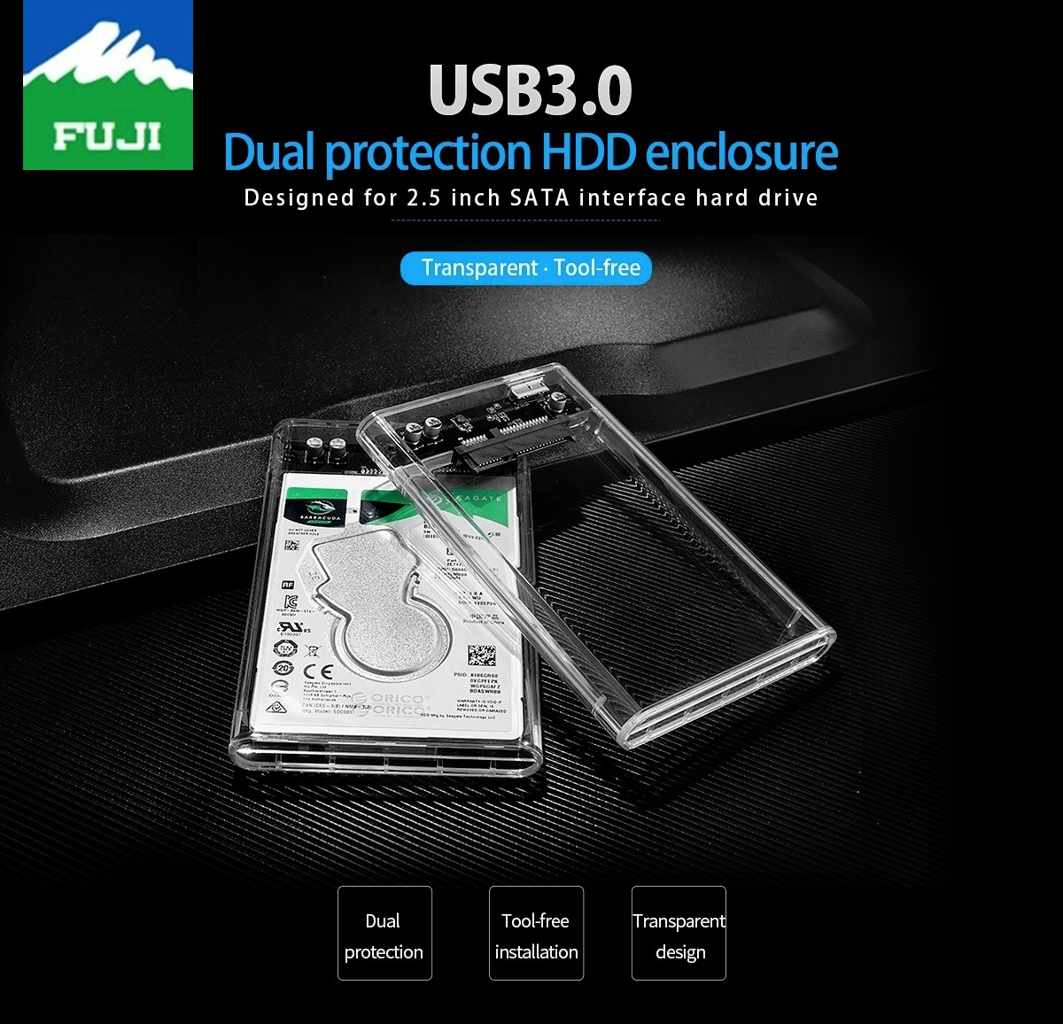 باکس قاب تبدیل هارد 2/5 اینچ USB 3 فوجی UASP