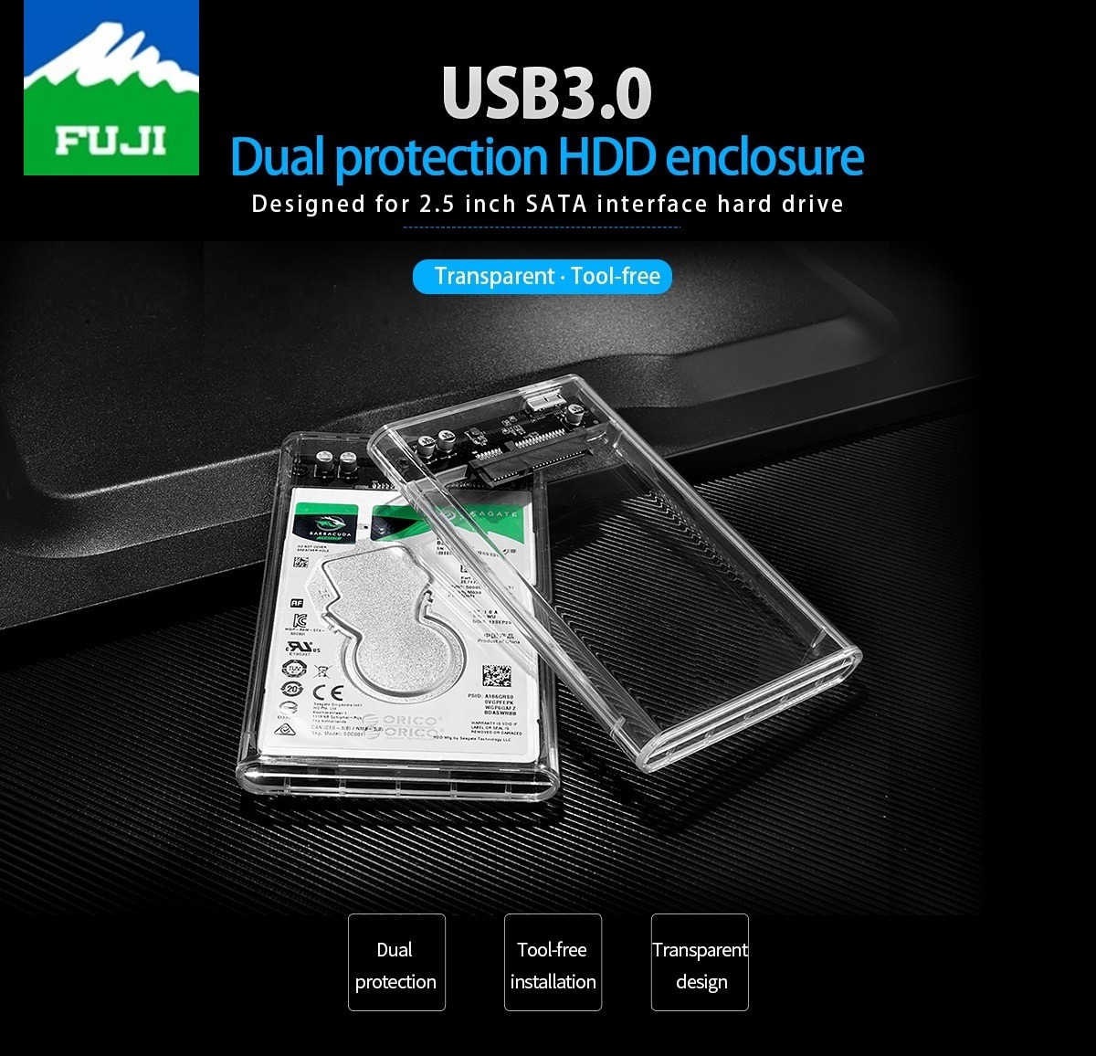 باکس قاب تبدیل هارد 2/5 اینچ USB 3 فوجی UASP